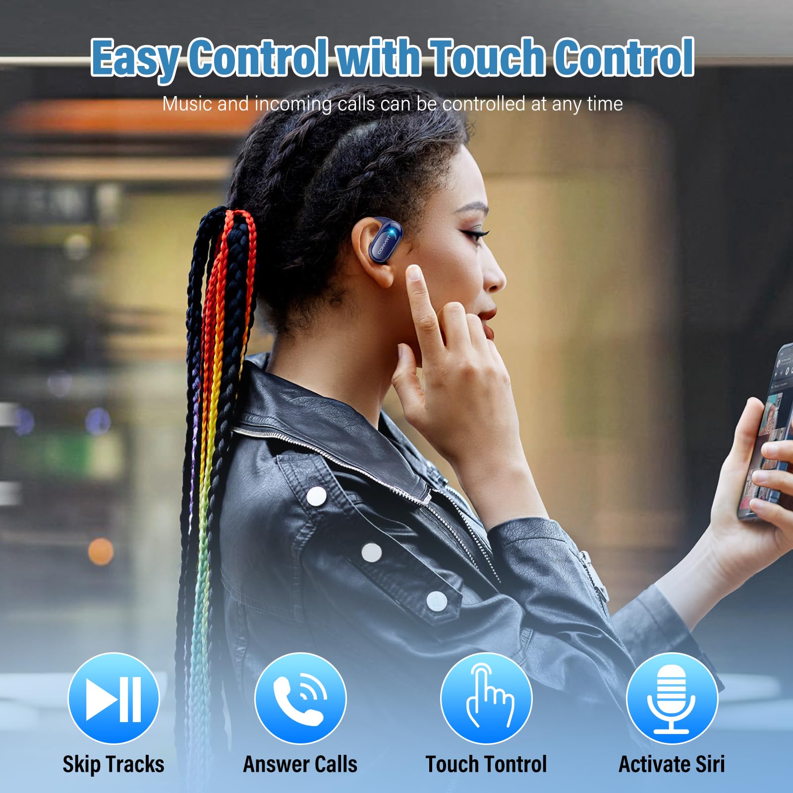 Écouteurs Open Ear Bluetooth 5.4 - Son HiFi, Basses Profondes, 4 Micros à Réduction De Bruit - Pour Sport, Vigilance - 9