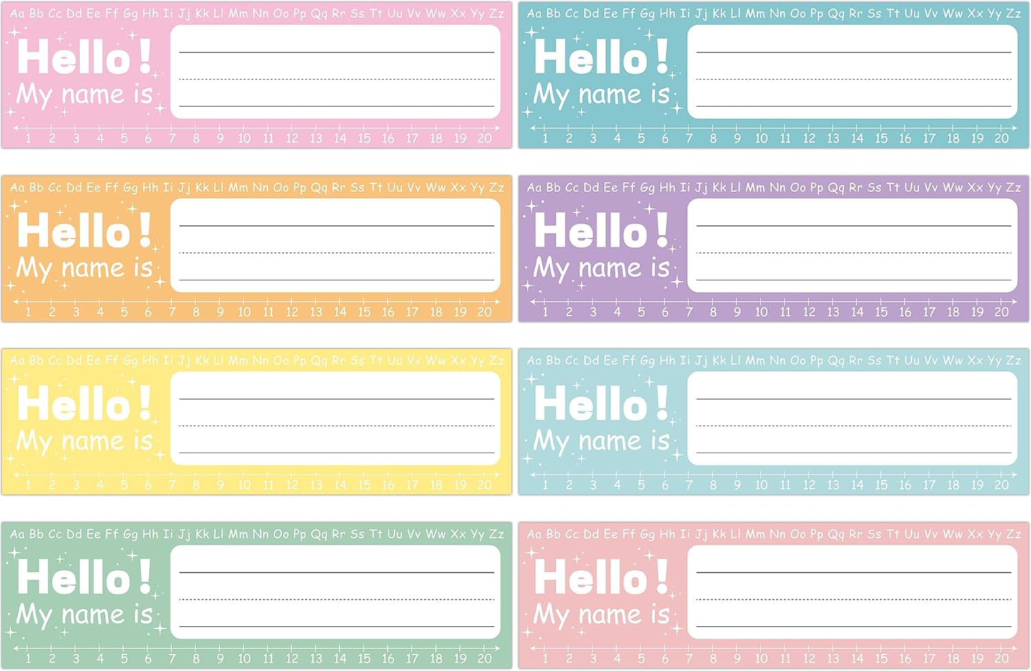 Naozinebi 64pcs Classroom Name Tags for Students Pastel Desktop Reference Name Plates Labels for Kindergarten Preschool Classroom Desks Back to School Teaching Supplies Decoration Favor, 12 x 4 Inches