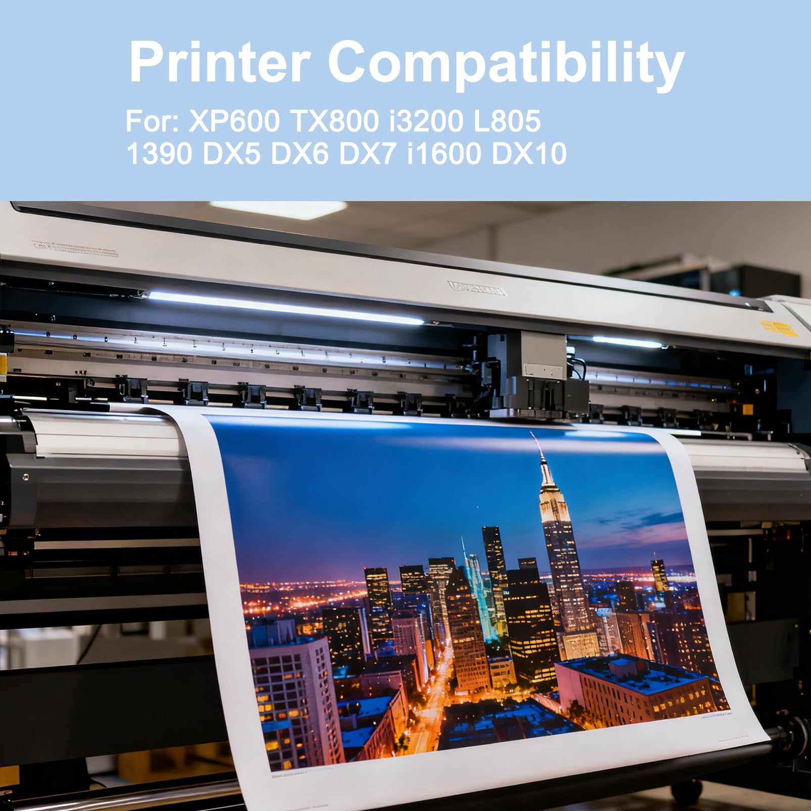 UV Hard Tinte, UV Hard Ink für Harte Materialien 500-ml Kompatibel mit XP600 TX800 i3200 i1600 L805 1390 DX4 DX5 DX6 DX7 DX10 Druckkopf Drucker für Acryl, Glas, Holz, Metall (CMYKWV)