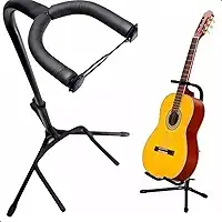 Suporte de Chão Violão Guitarra Baixo Com Trava de Segurança Profissional Dobravel