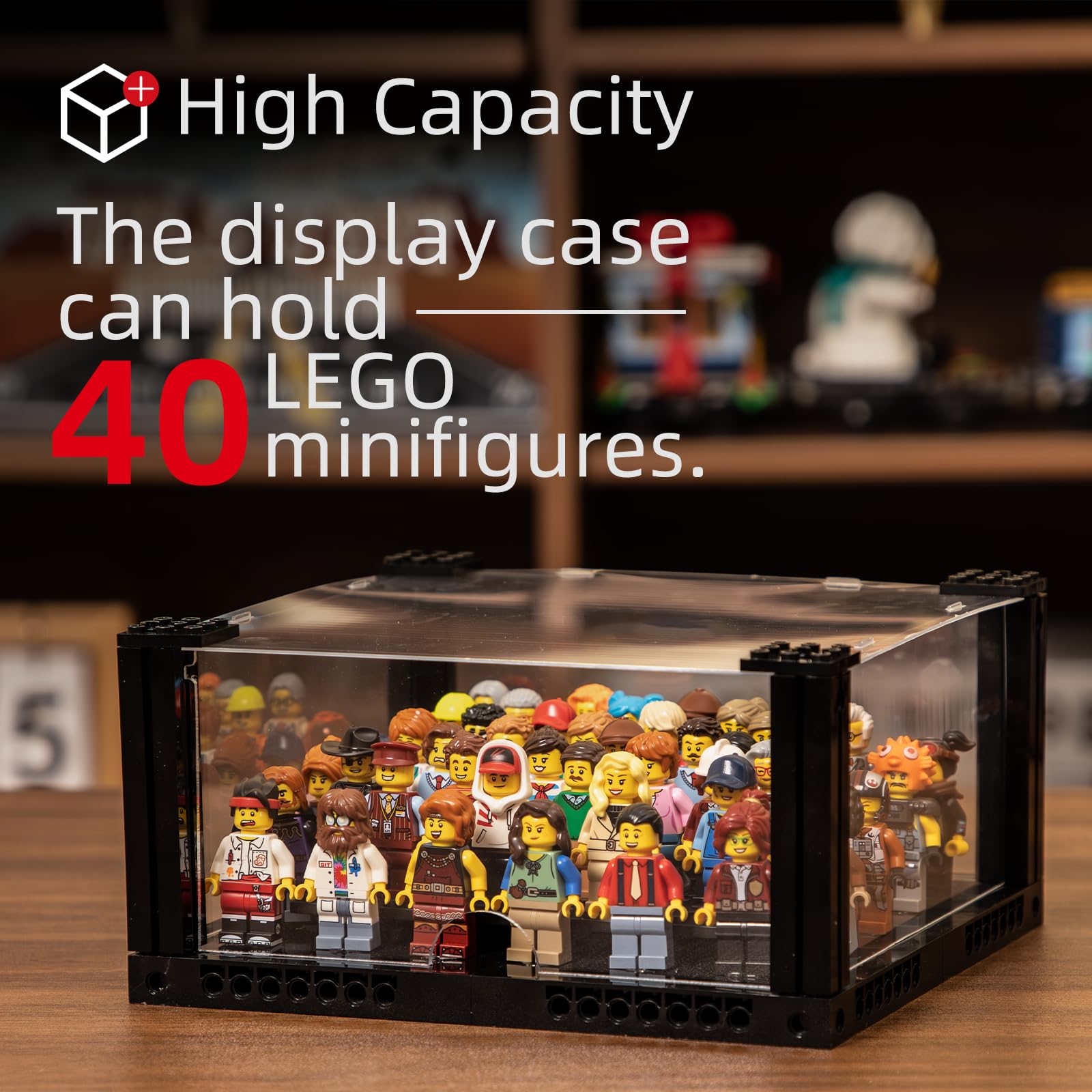 BRIKSMAX Witryna na 40 minifigurek Lego, ochrona przed kurzem, nadaje się do przechowywania i dekoracji w domu i pokoju zabaw, idealna dla kolekcjonerów (2 sztuki, 80 figurek)