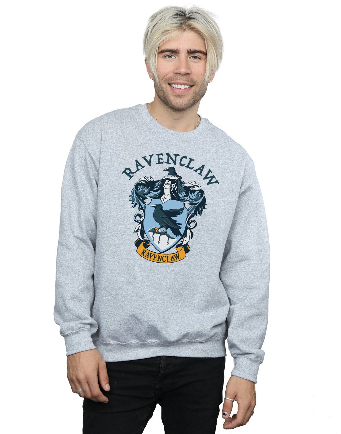 Absolute Cult Men's Sport Grey Harry Potter Ravenclaw Crest Sweatshirt Medium