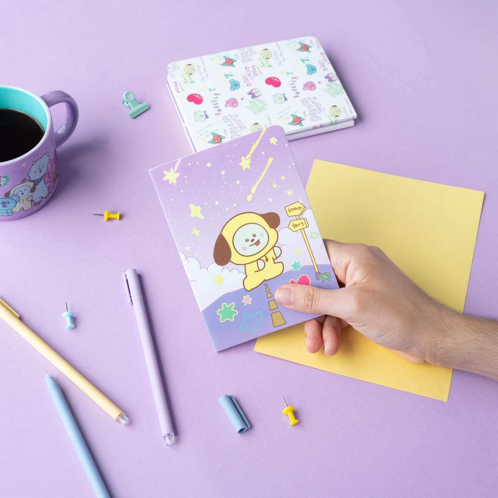 Grupo Erik A6 Notebook Set - BT21 Kawaii Stationery | 3 A6 Notebooks - Lined, Plain, Dotted - 32 sheets (64 pages) | Chimmy BT21 Merch, Kawaii Stuff, Cute Stationery Gifts Under 15 Pounds - Image 4
