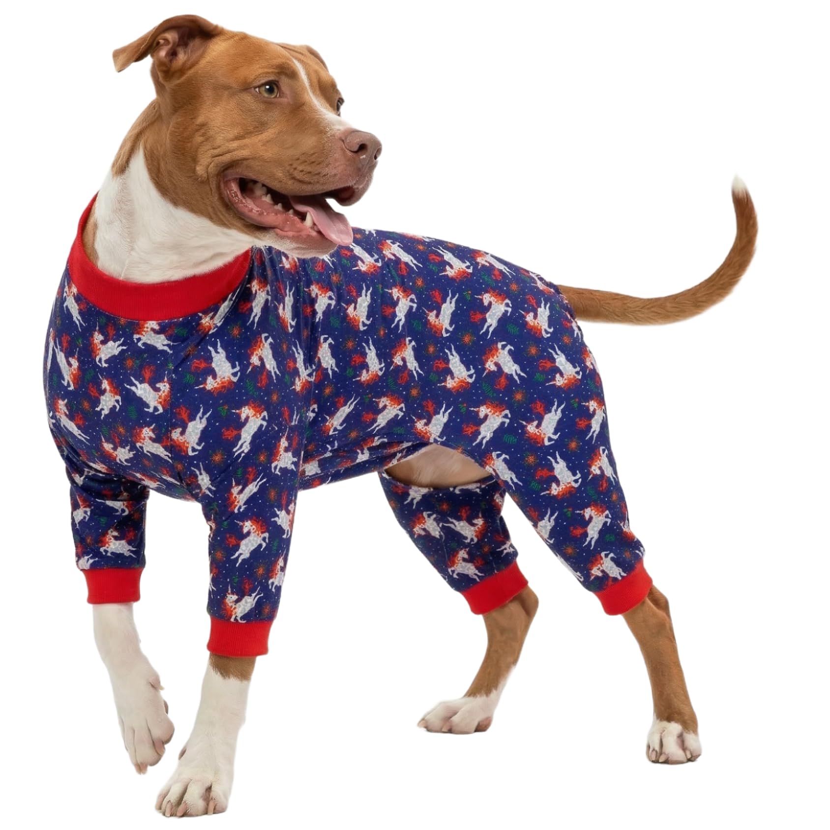 Body de convalescence pour chien de grande taille pyjama chandail coton bleu