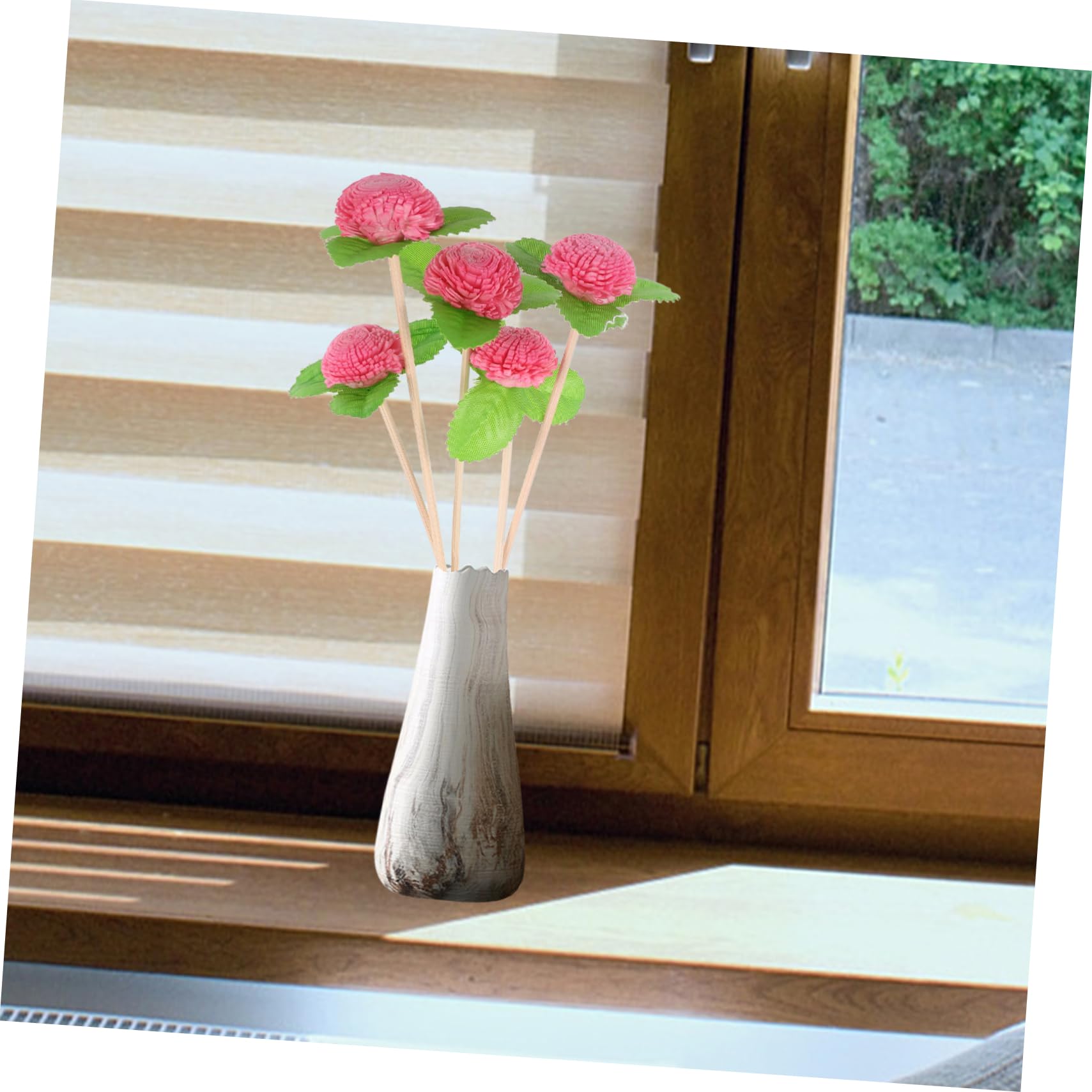 Bâtonnets Diffuseurs Floraux Lot de 5 en Rotin et Bois sans Flamme