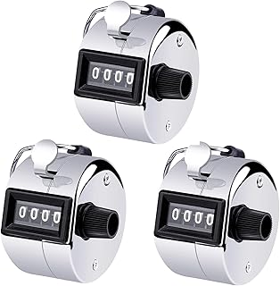 AMRTA Metal Hand Tally Counter Digital Tally Clicker Manual 4 Digit 3 or 6 Pack Score Counter for Golf