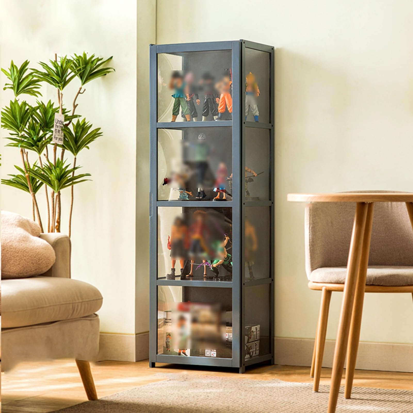 IMYOGI Kuriositätenvitrine - Acryl & Bambus, Klapptür, Transparent Für Sammlerstücke