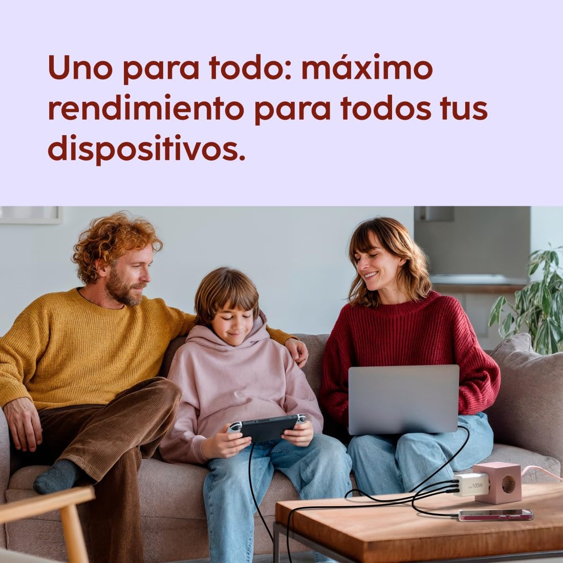 Hama | Cargador Rápido GaN 100 W USB-C PD QC 3.0 Blanco | Carga rápida de hasta 100 W con tecnología GaN, compatible con iPhone, Samsung, MacBook y más, Blanco