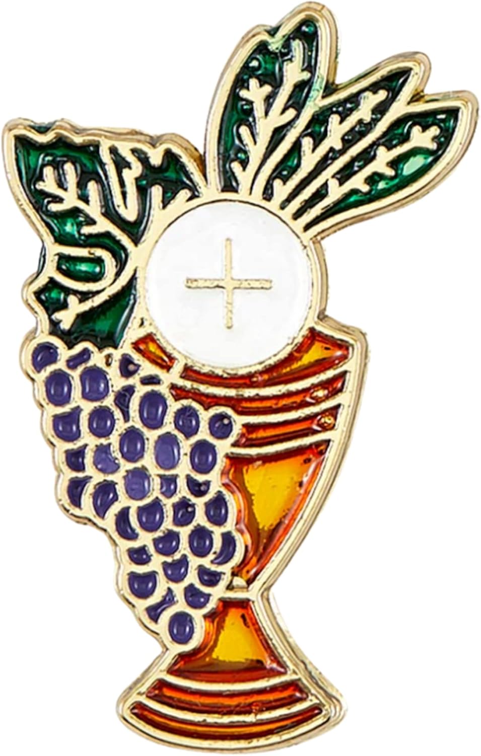 Needzo Heavenly Feast First Communion Chalice and Host Lapel Pin with Prayer Card, Luke 22:19 Bible Verse Cards, Keepsakes and Meaningful Gifts for Catholic Boys and Girls, 1 Inches - Image 2