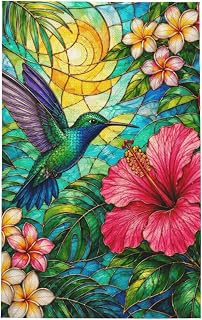Kitchen Towels Quick Dry Absorbent Dish Towels Nova Hummingbird | Waffle Microfiber, Soft Counter Wiping, No Lint Water Marks, Hanging Loop Detail, Hand Tea Towel Use, Kitchen Decor Gift