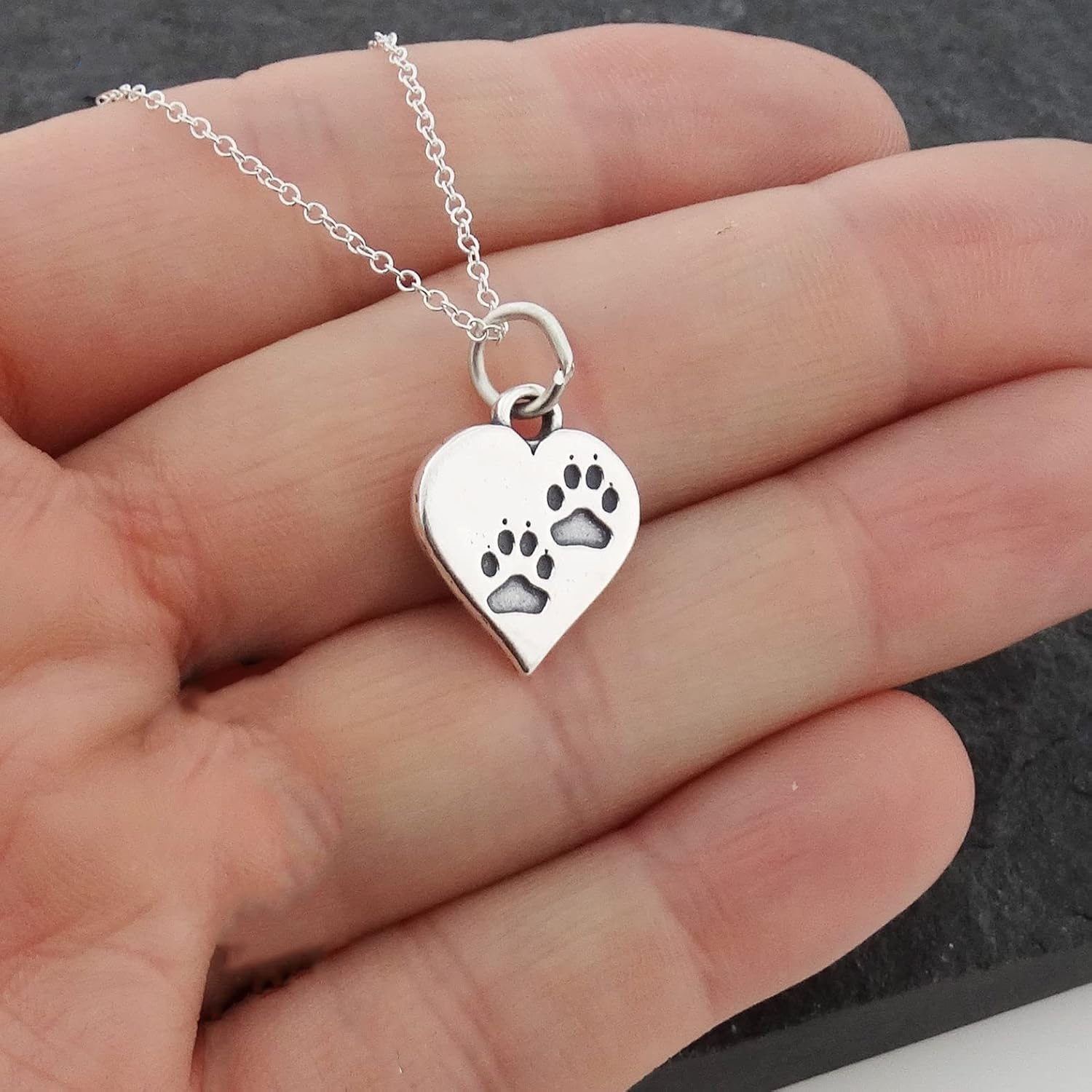 FashionJunkie4Life Sterling Silver Paw Print Necklaces for Women