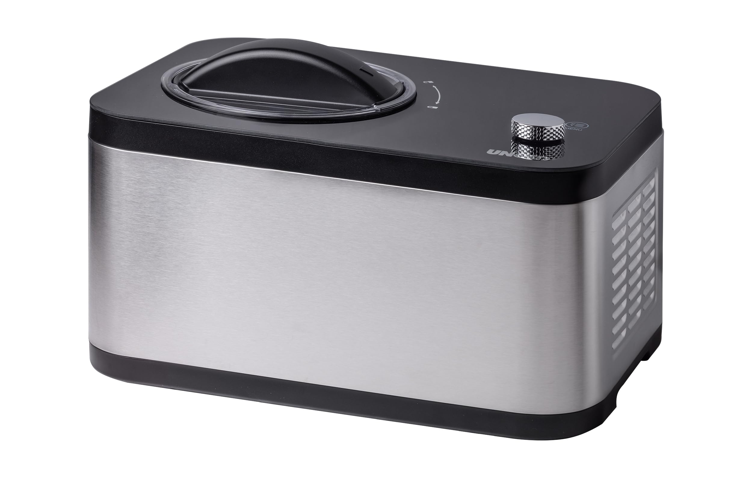 Unold 48826 Eismaschine & Joghurtbereiter EVA Compresseur pour sorbetière 1,5 L 120 W Noir, Acier Inoxydable