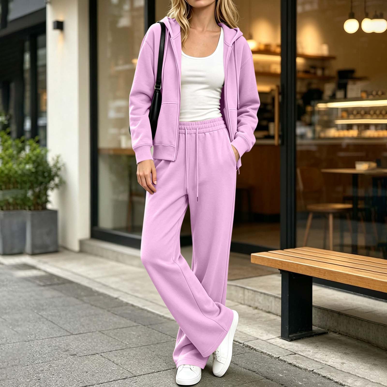 Survêtement élégant deux pièces pour femme - Veste de survêtement et