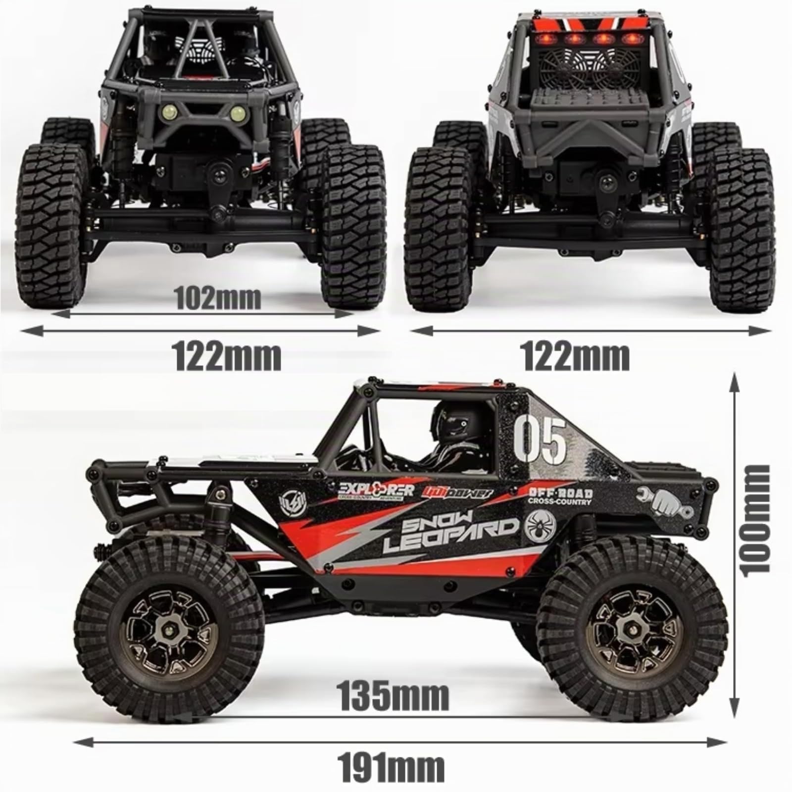 1/24 RC Crawler Auto UDI RC UCX2405PRO 4WD Mini Climb Racing Brushless Motor 4-Rad-Lenkung 3-Gang-Getriebe RTR Spielzeug (gelb)