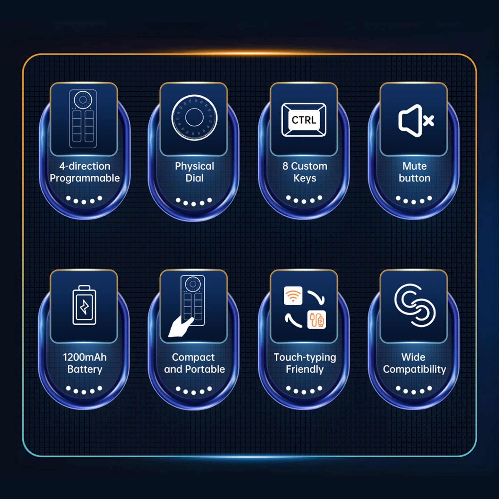 PUSOKEI Tastatur mit 8 Tasten und Wählrad, Programmierbare -Bluetooth-Tastatur mit Kabellosen Tastenkombinationen für Zeichentabletts, OLED-Display, 2,4 G WLAN und USB-C-Kabel