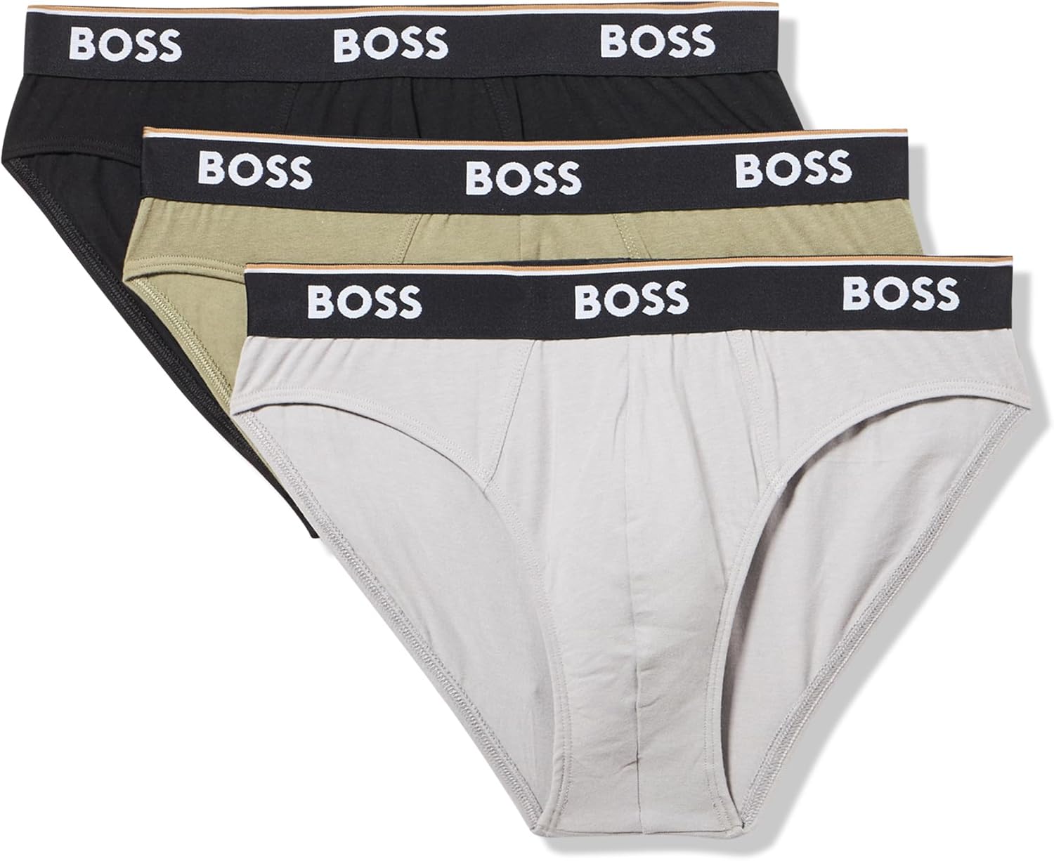 BOSS Men's 3-pack Bold Logo Solid Briefs