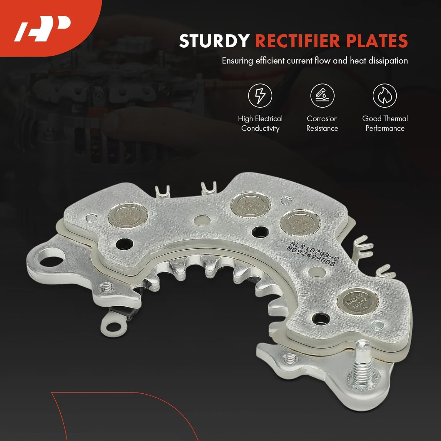 A-Premium Alternator Rectifier Compatible with Nissan Altima 2002-2006, Sentra 2002-2006, Murano 2003-2007, Maxima 1998-2003 & Infiniti I30 1998-2001, I35 2002-2004, 12V Rectifier, 8-35A Diodes
