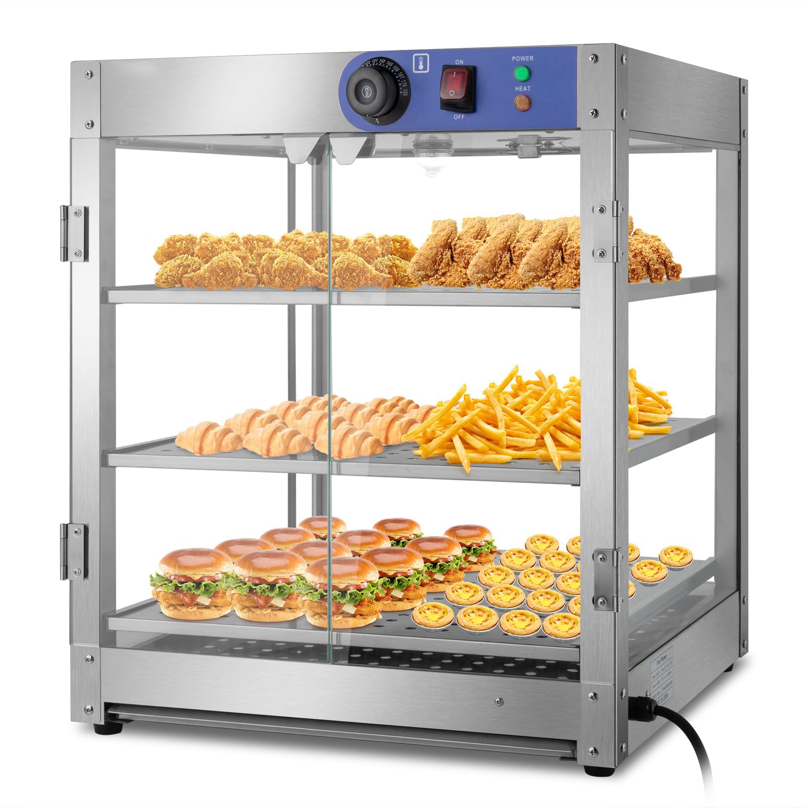 AYCDL Commercial Countertop Food Warmers Electric - 3-Tier Pizza Warmers Food Warmers Display