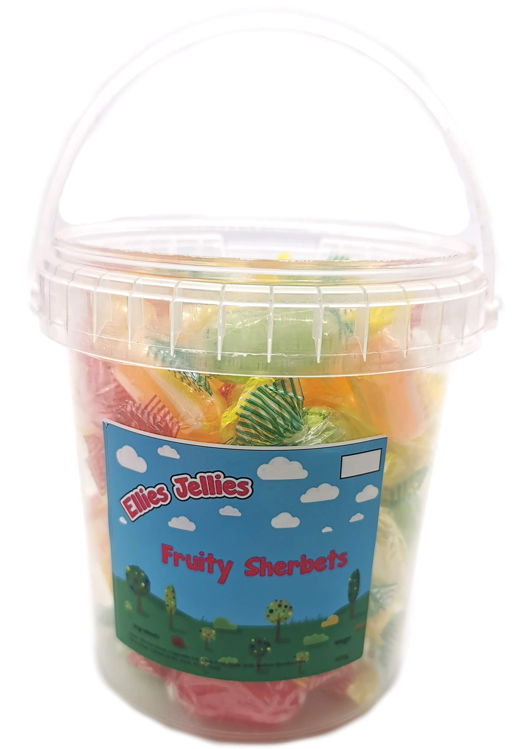 Ellies Jellies, Fruity Sherbets, 496g Bucket, Colourful Display, Individually Wrapped, Assorted Fruity Flavour