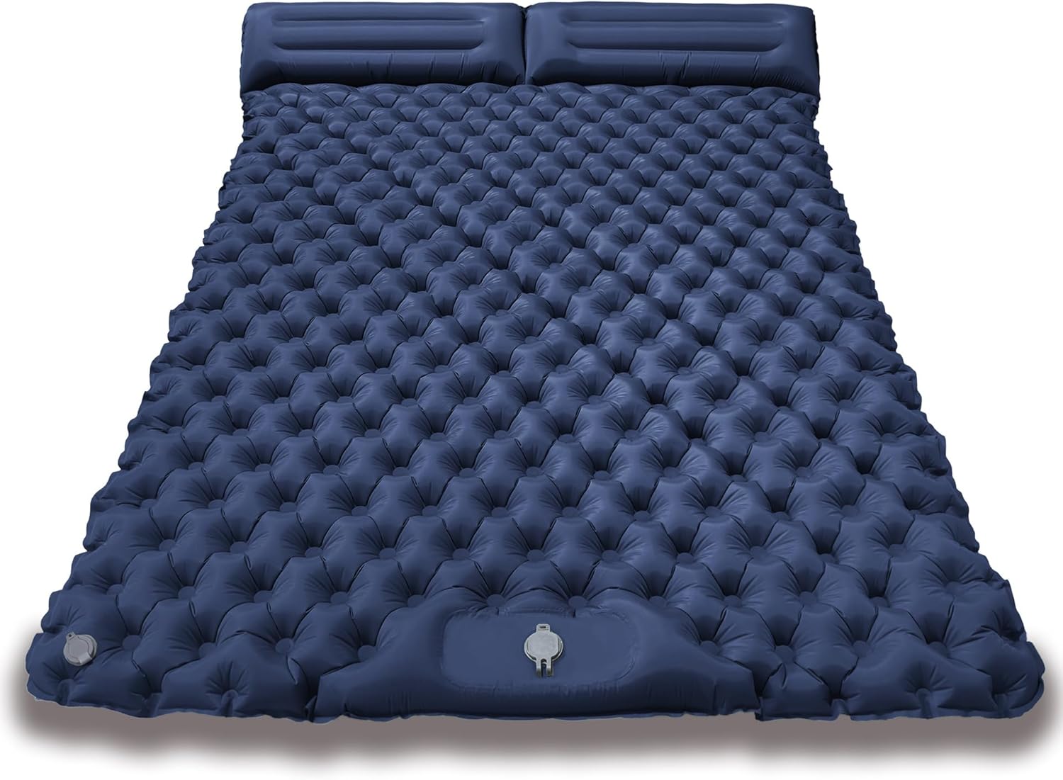 Double Sleeping Pad - Self Inflating Extra-Thick for 2 Person with Pillow Built-in Foot Pump Inflatable Sleeping Mat for Backpacking, Hiking, Traveling, Tent, Portable Camping Mat (Green)