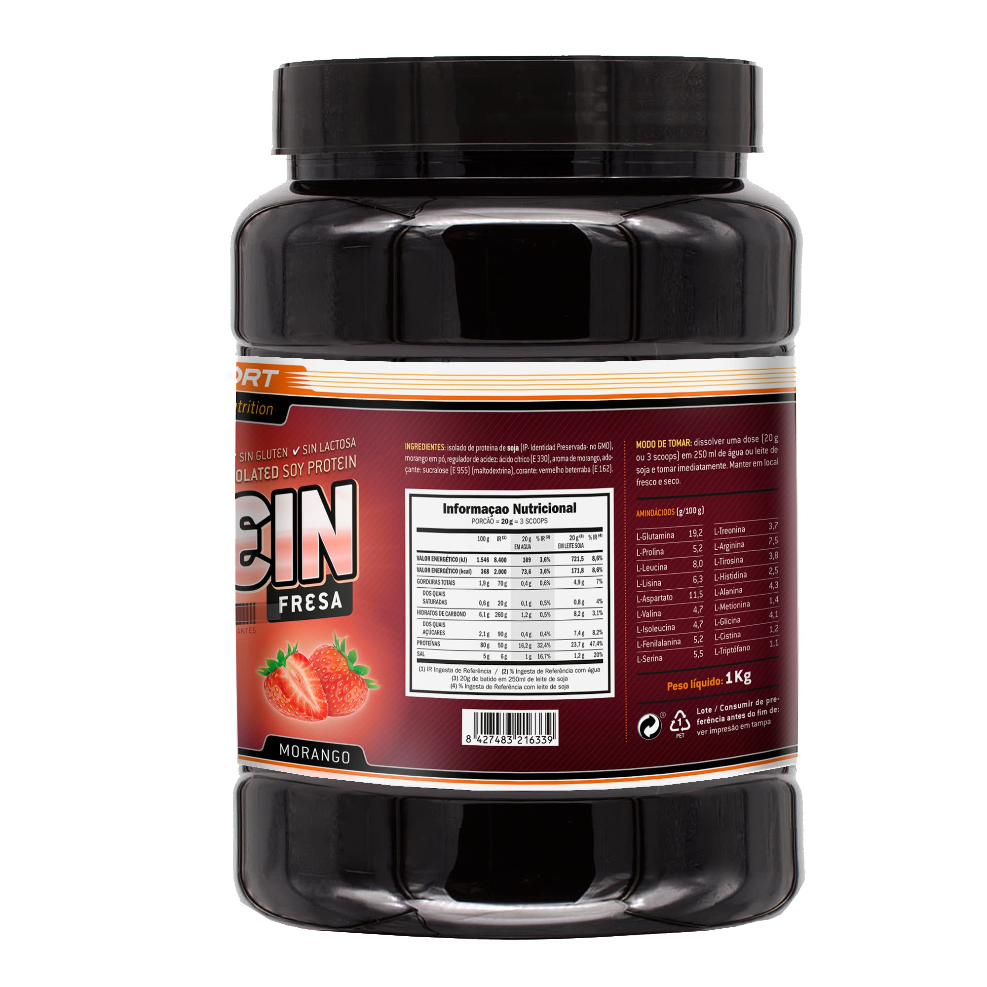 Sotya 100% De Protéines (De Soja) 1 Kg De Fraises 1 KG