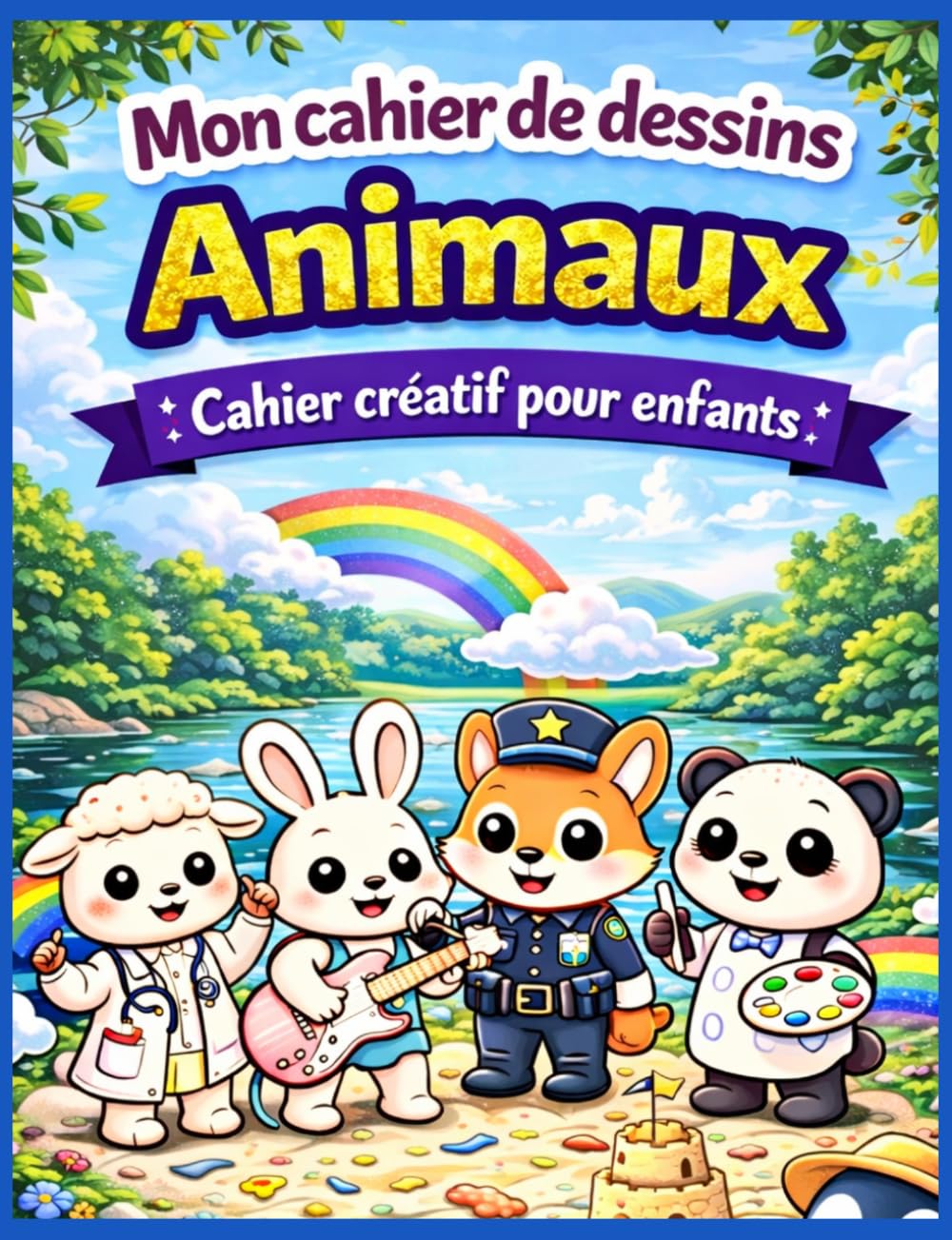 Mon cahier de dessins - Animaux: Animaux qui découvrent les métiers, cahier créatif amusant et éducatif