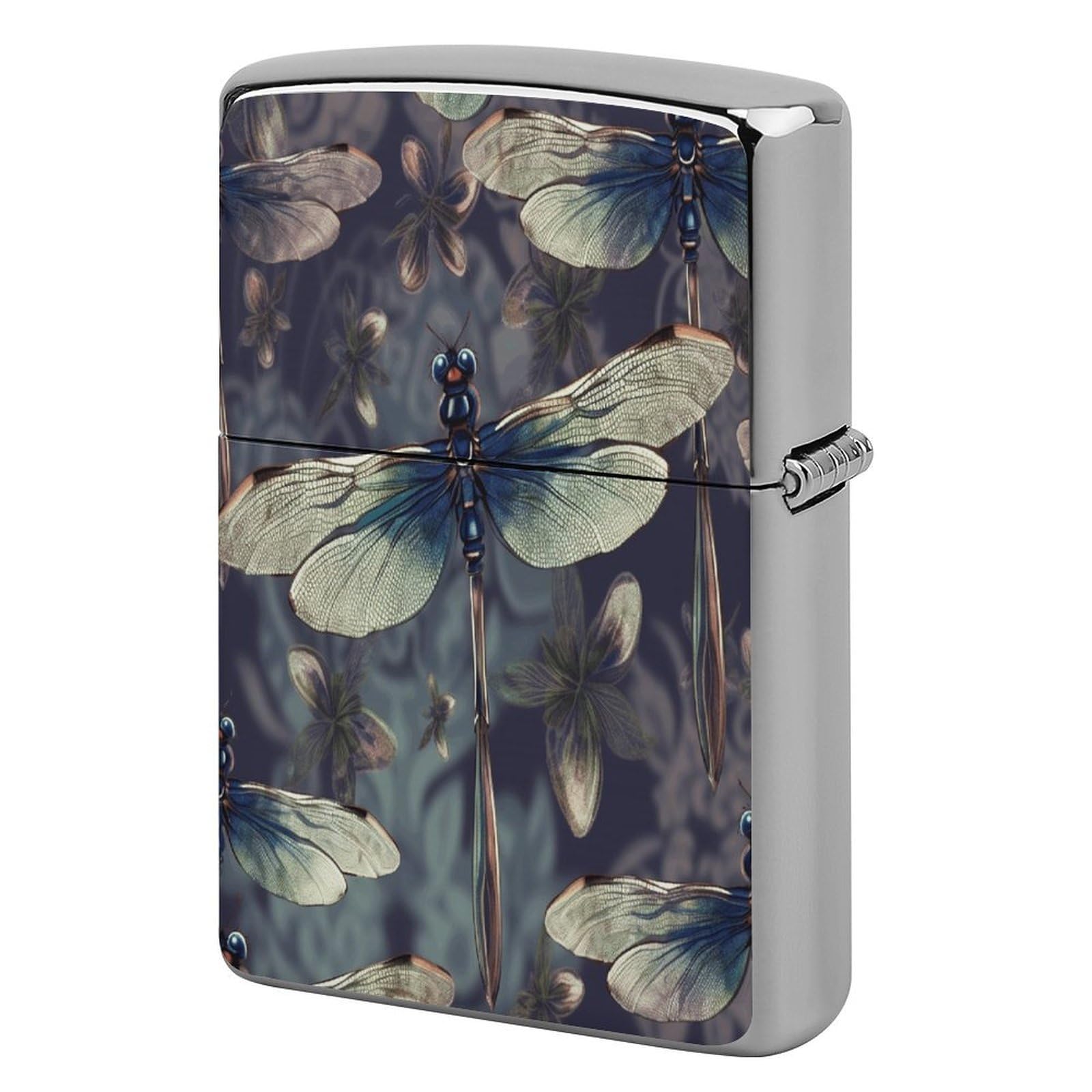 Fodpand Style Dragonfly Pattern Metal Lighter Case Cover Lighter Sleeve