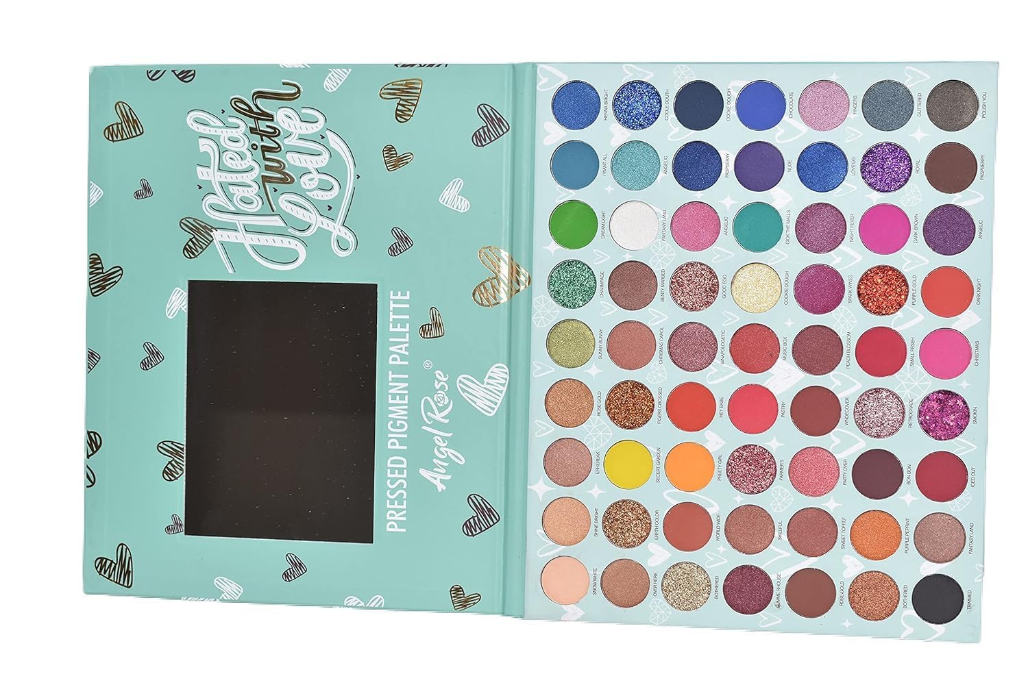 Insta Beauty Hated with Love 63 Color Metallic, Shimmery, Matte, Glittery Finish Eye Shadow Palette Makeup Kit for Girls and Professional Makeup Artist (Original Blue)-image-29