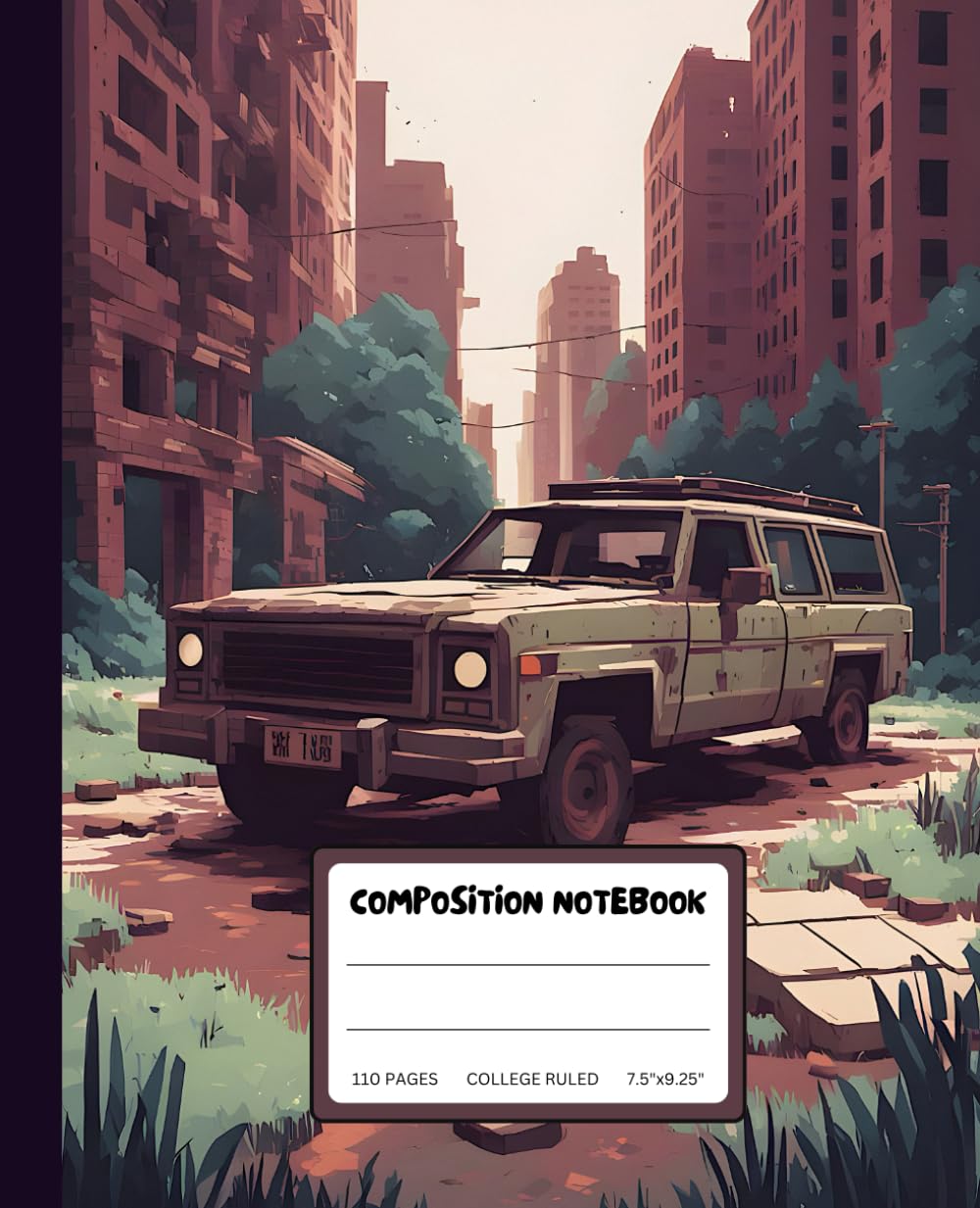 Voxel Apocalyptic City Composition Notebook for Students: College Ruled Notebook with Voxel Apocalyptic City 7.5x9.25", 110 Pages | Cool Students Gift for School, Office & Personal Use