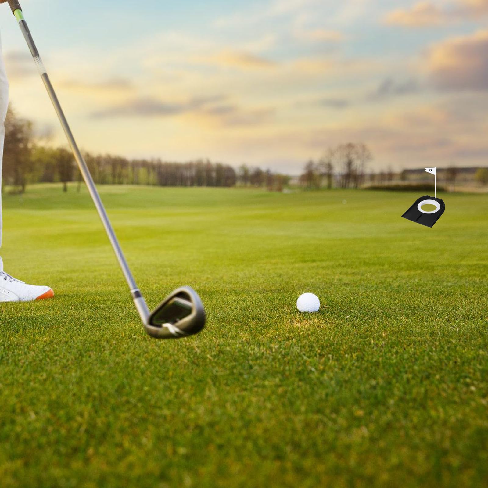 Generisch 9-teiliges Golf Trainingsputter Set, Golf Putting Cup für den | Putting Cup mit Flaggen, Golf Loch Trainer Hilfe für Erwachsene und, Putting Green Trainer für drinnen
