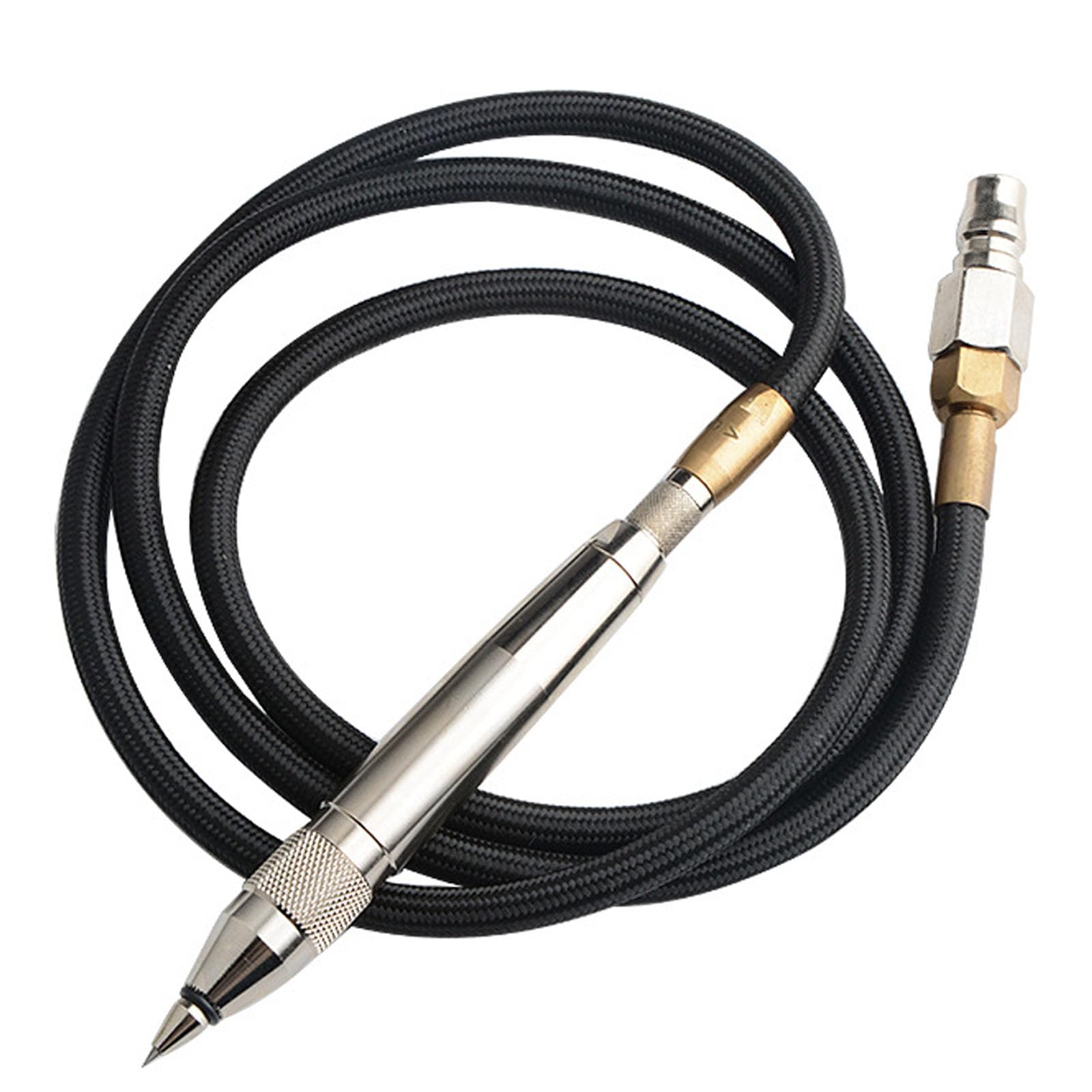 Stylo De Gravure Pneumatique Portatif avec Tuyau, Pression De Service De 90 Psi, 3 800 Coups/Min, Entrée Dair De 6,35 Mm (1/4"), Idéal pour Graver sur Céramique, Marbre, Métal, Bois Et
