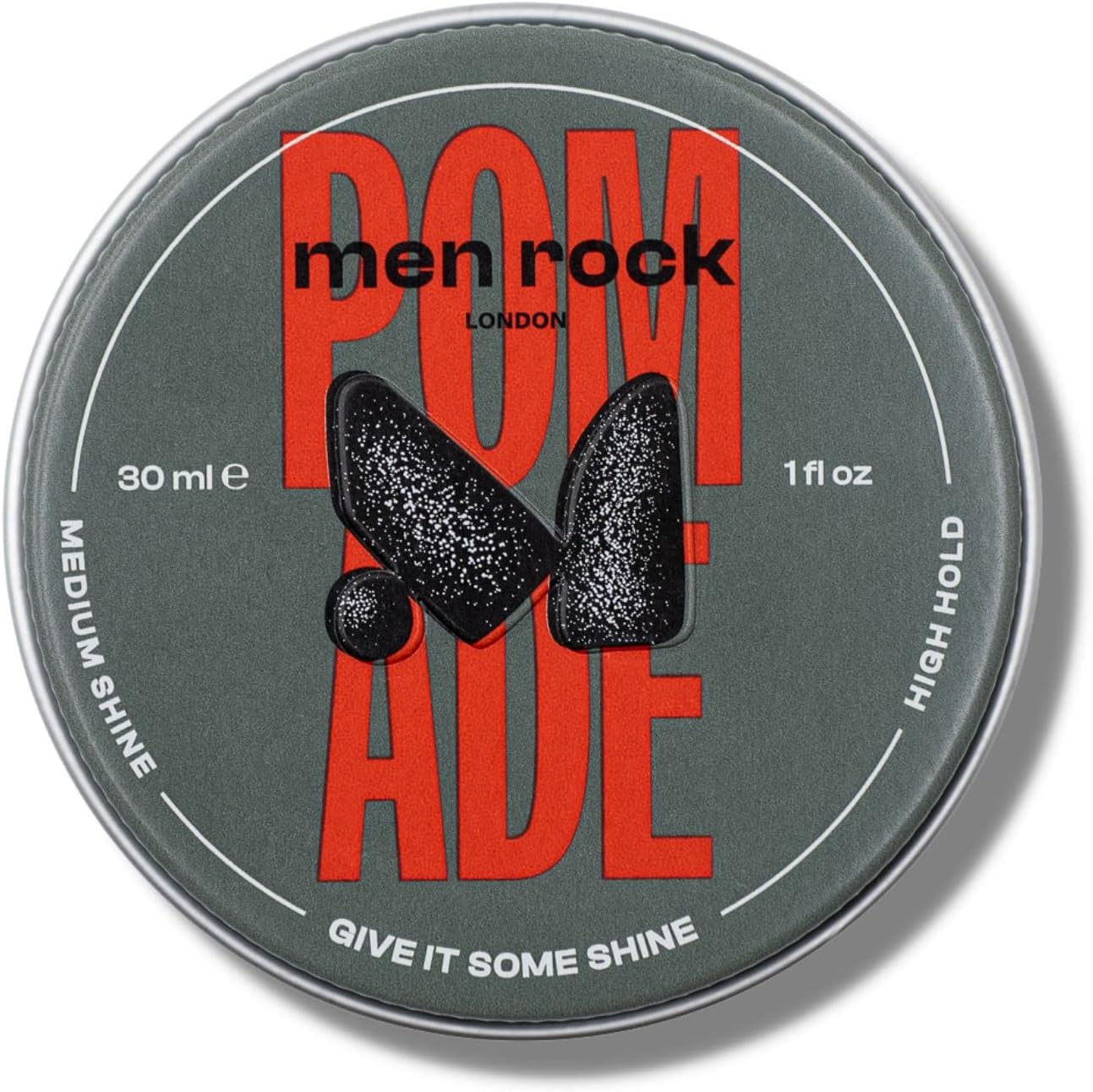 Men Rock Pomade with High Hold and Medium Shine for Slick and Classy Hairstyles, Use on Damp or Dry Hair, Suitable for All Hair Types and Lengths, Fruity and Fresh Scent 30ml