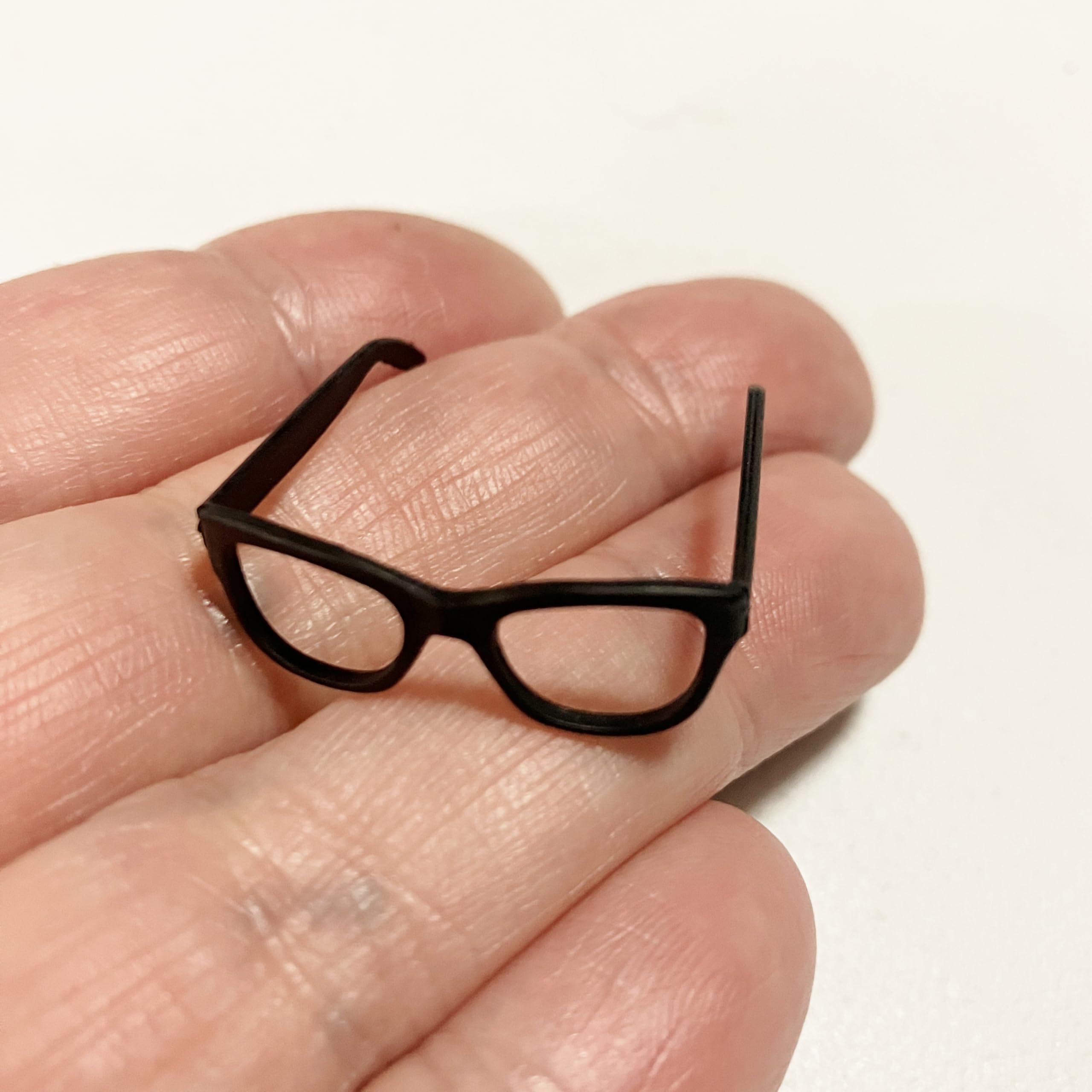 Morezmore M01160-Black 1pc Miniature Glasses Eyeglasses Frames No Lens for Puppet 1/6 1:6 Scale QC1