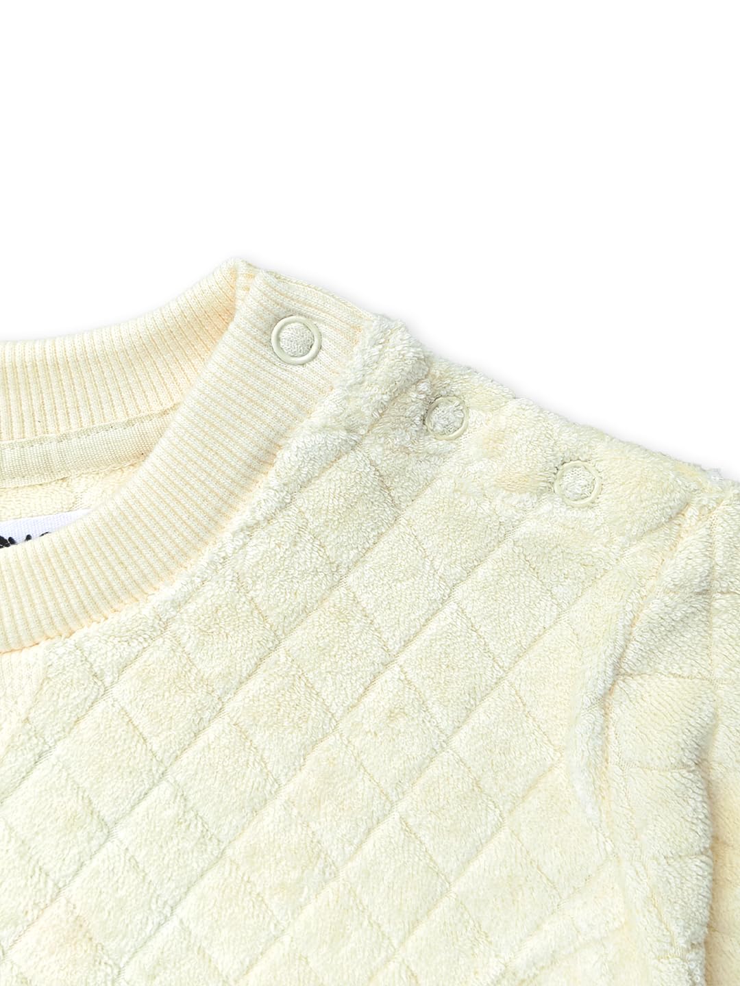 The Mom Store Kids Winter Wear Sweatshirt | Full Sleeve | Comfortable | Warm | Off White | 6-12M 4