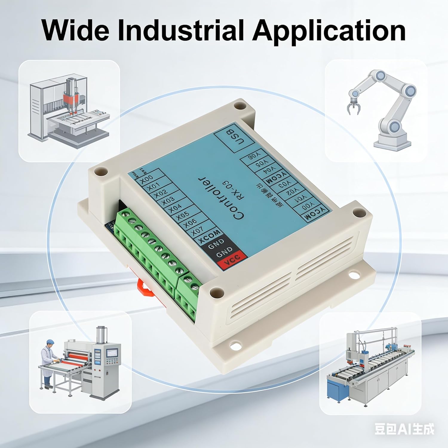 Programmable Logic Controller, PLC 8 Input 7 Output Programmable Control Board for Industrial Automation Magnetic, Programmable Logic Circuits