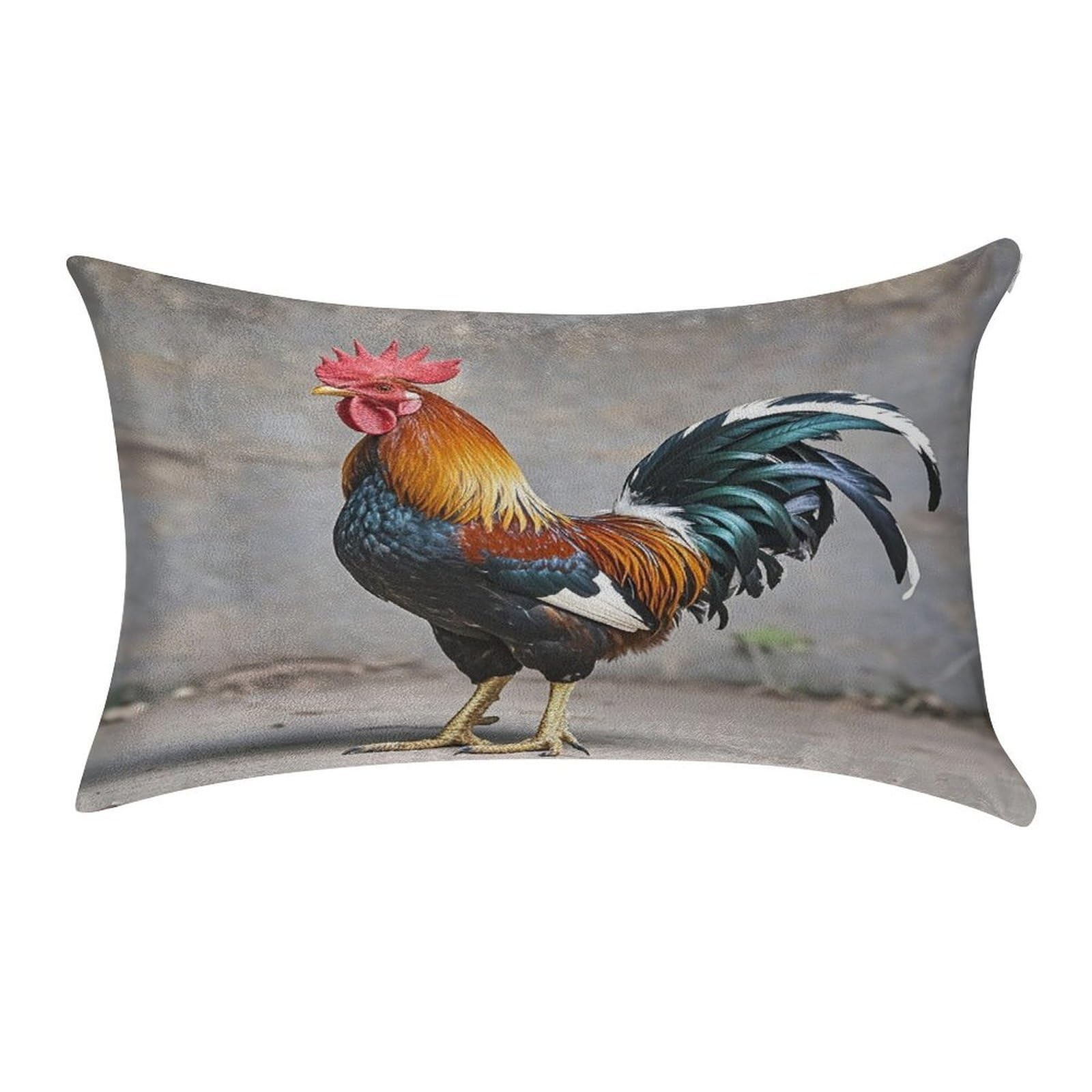 FekiLoot Rooster Pillow Covers Luxury Velvet Oblong Pillowcases Rectangular Throw Pillows Case Decorative Velvet Cushion Covers Ultra Soft Lumbar Pillow Shells 12 X 20 in