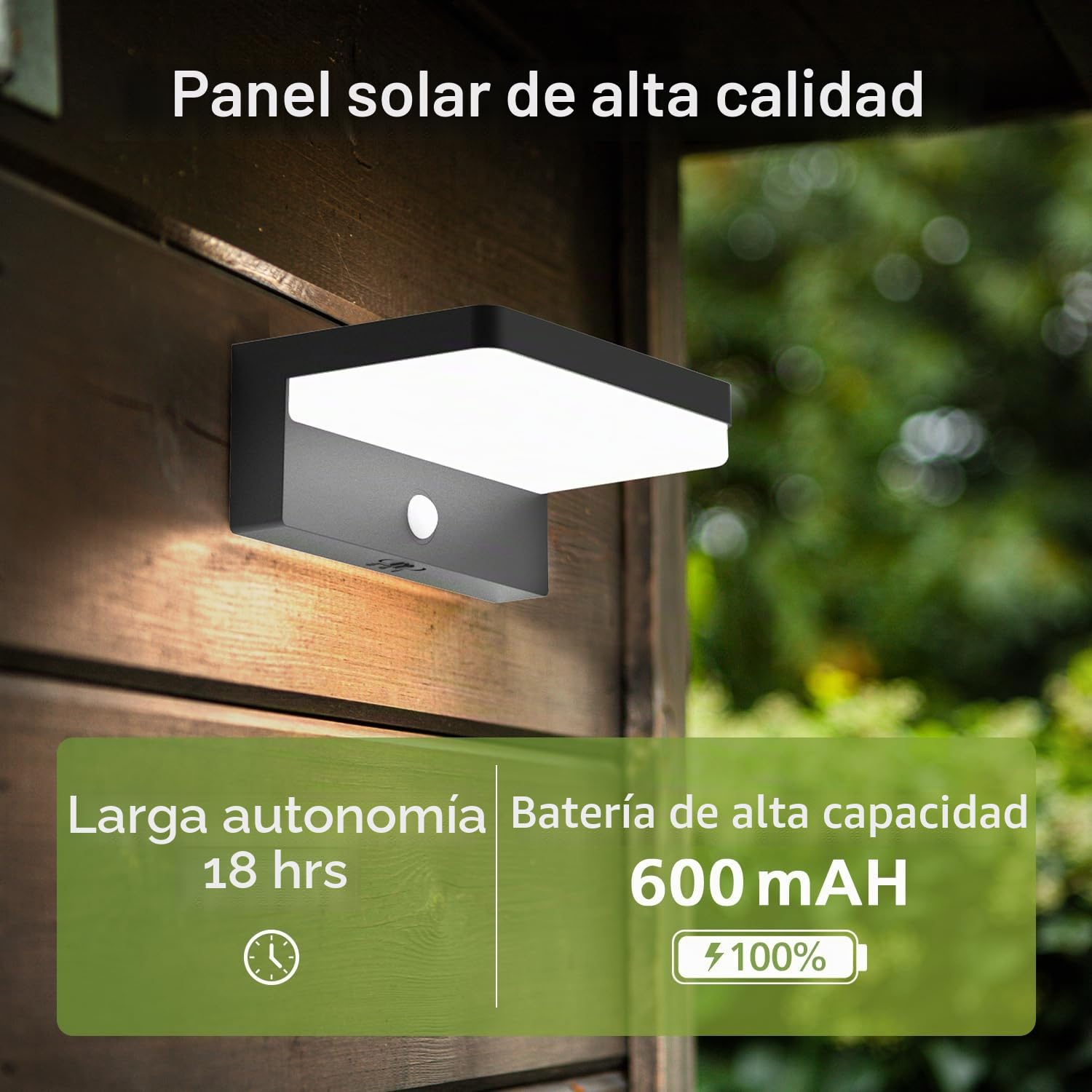 Philips Lámpara solar exterior con sensor de movimiento, 3 modos de iluminación, 5000 K, IP54, impermeable, luz LED solar para garaje, patio, porche