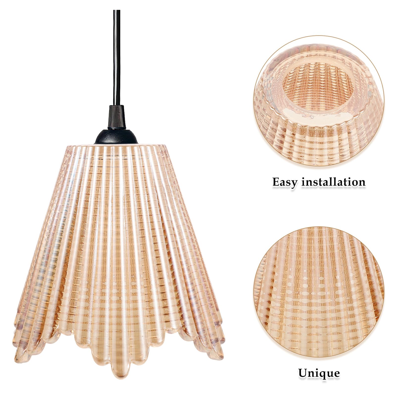 Toyvian Paralume Conico in Vetro Marrone per Lampada a Sospensione, Paralume di Ricambio Piccolo 15,7x13,5 Cm, Copertura per Lampade da Soffitto Rustica e Vintage, Adatto per Applique