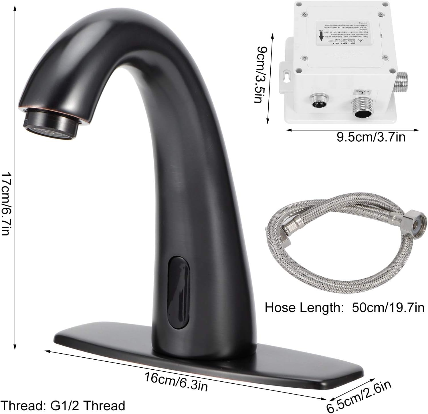 XHTLLO Sensor Faucet, Intelligent Touchless Sensor Washesesbasin Faucet Single Cold Automatic Tap