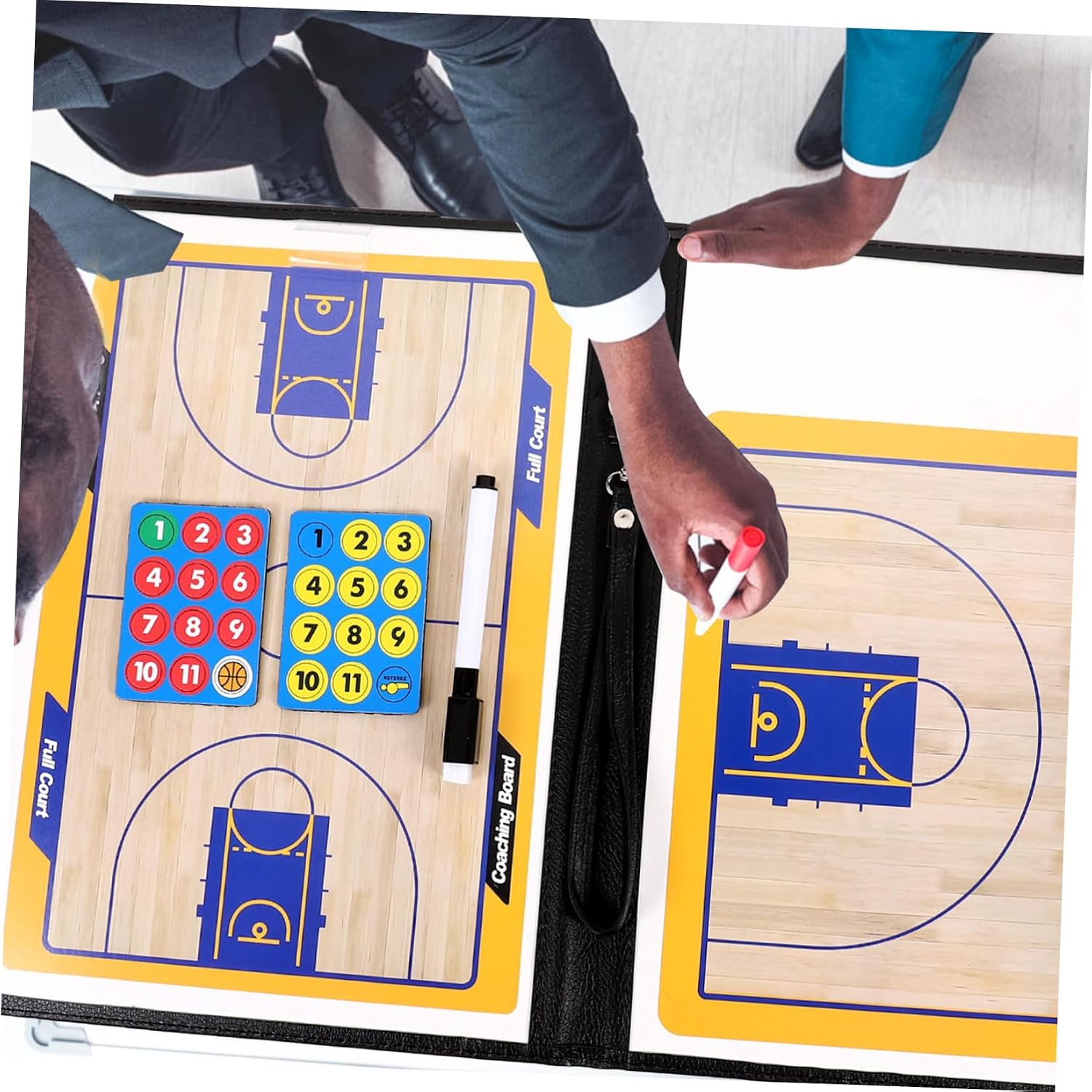 Basketball Coaching Board Tactical Dry Erase Marker Board Kit with Magnetic Surface Portable Sports Ball Training for Coaches and Match Analysis