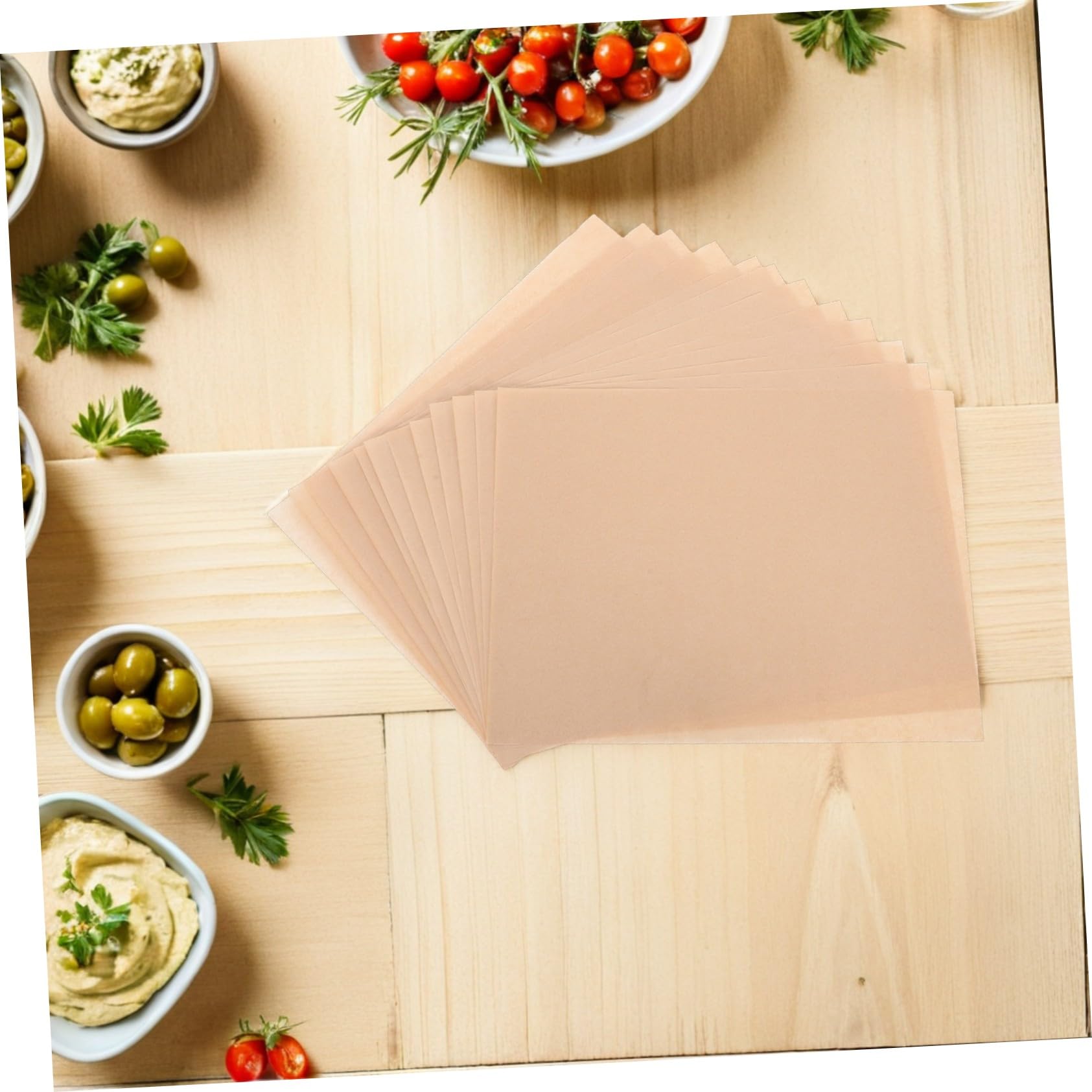 100 Feuilles de Papier Sulfurisé pour Cuisson Rectangulaire 40x30cm Papier Non Blanchi Surface Antiadhésive pour Cuisson Four Barbecue et Friteuse