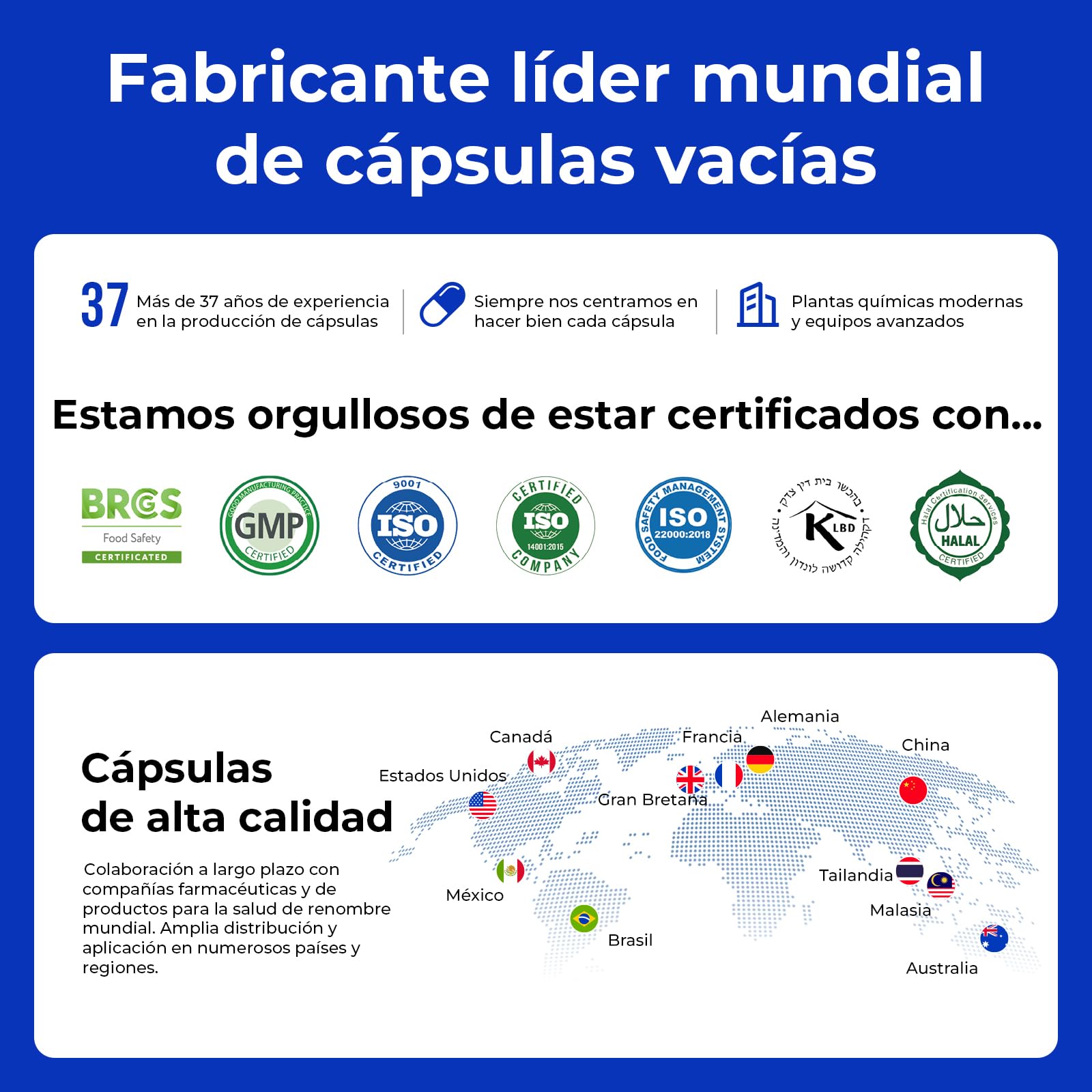 Cápsulas Vacías Vegetales de HPMC - Tamaño 0, 5000 Unidades, Sin Gluten, Sin OGM, Veganas, Ideales para Suplementos de Vitaminas y Minerales