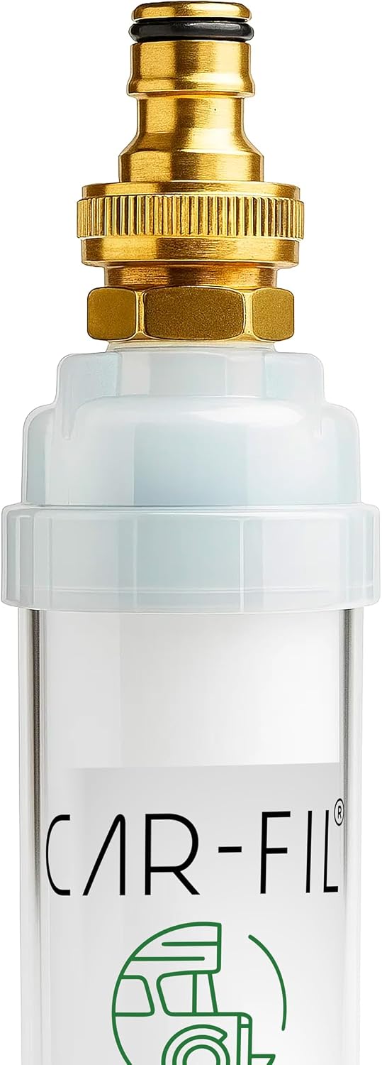 CAR-FIL Portable RV Water Sediment Filter – 5 Micron | For Caravans, Boats & Tiny Houses | Garden Hose Connection | Mobile Water Filtration +2 Filter Cartridge