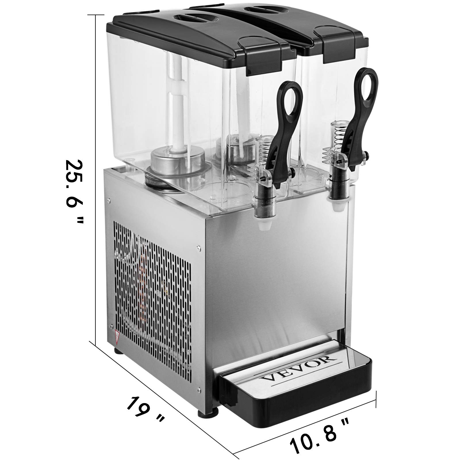 VEVOR 12L x 2 Tanks Getränkespender Schwarz Saftspender Edelstahl Getränkespenderzapfen Trinkwasserspender für Kommerzielle oder zu Hause