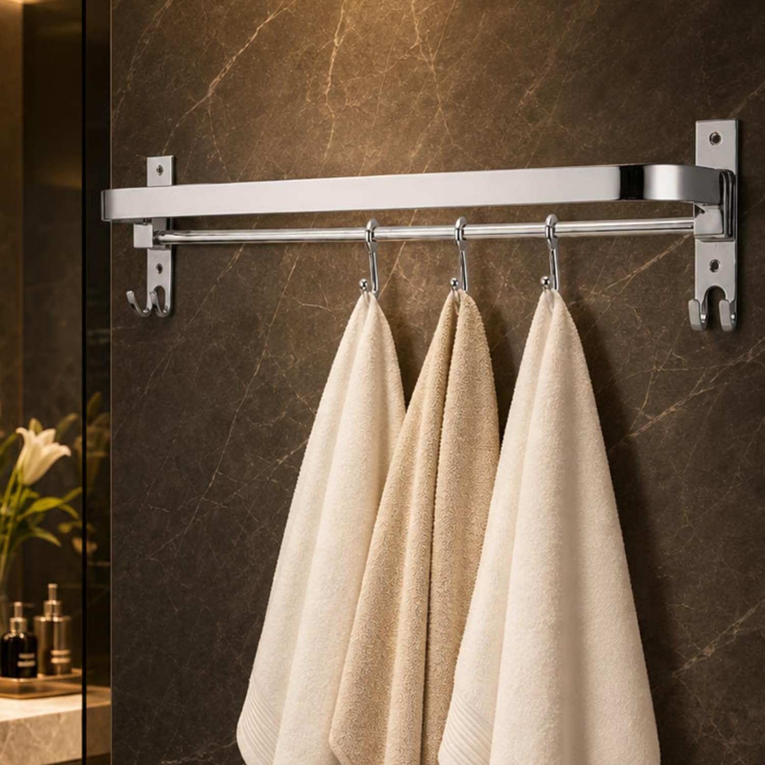 Foldable Stainless Steel Towel Rack - Space Saving! -9