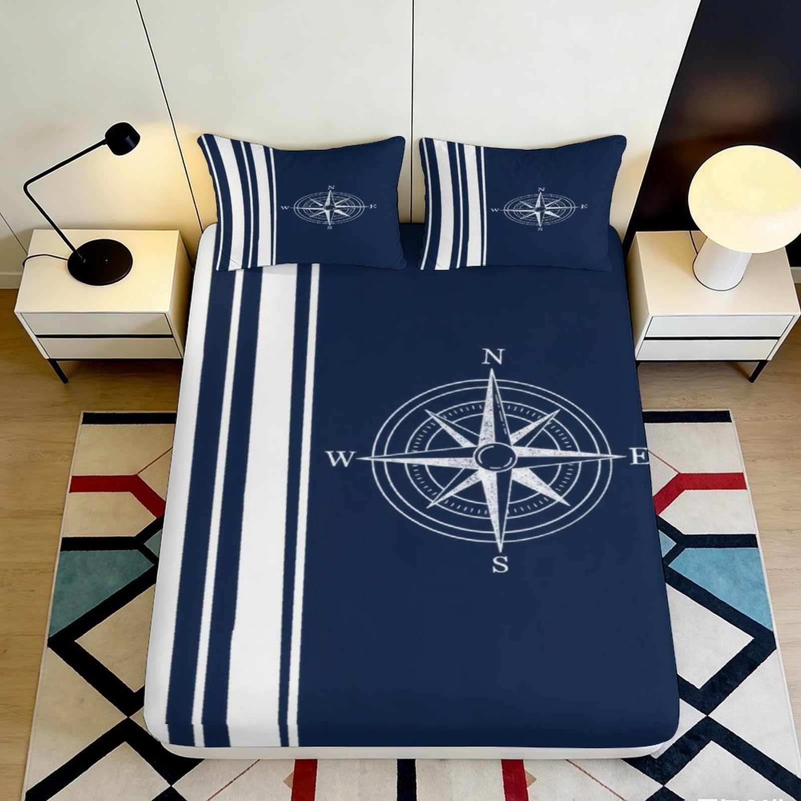 3D Printed Mandala Fitted Sheet Microfiber Deep Pocket Elastic Hem Mandala Mattress Fitted Cover Full Wrap Bedroom 200x200x25cm