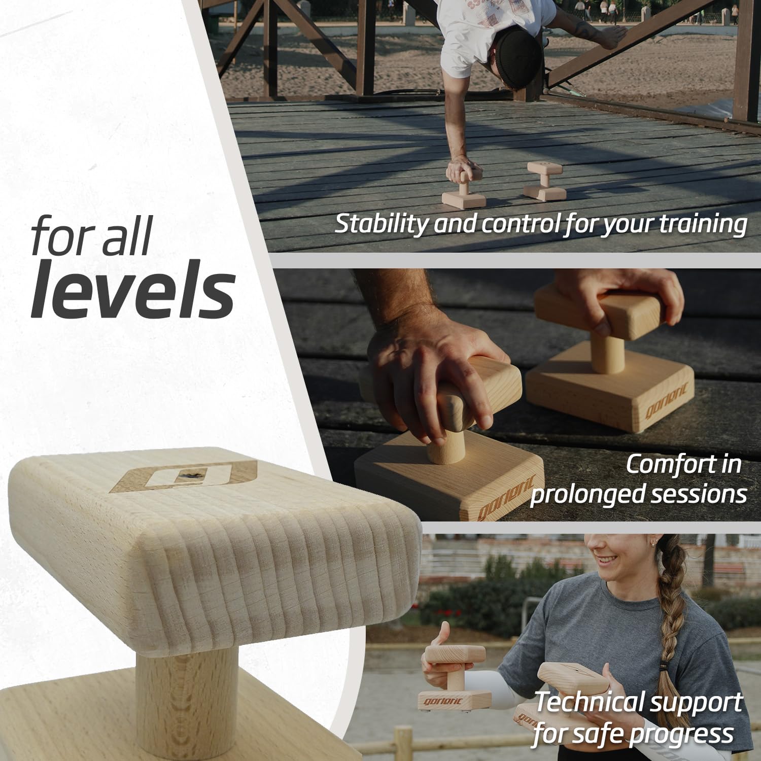 Premium Handstand Blöcke – Paar aus Holz / High Density – rutschfest & ergonomisch – Handstand Training, Yoga & Calisthenics | stabile Handstandblocks Deutschland