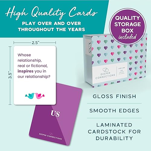 Miniatura 4 de VNS Creations 200 tarjetas de conversación para parejas - Juegos de cartas para adultos - Divertidos juegos para parejas - Juegos íntimos para