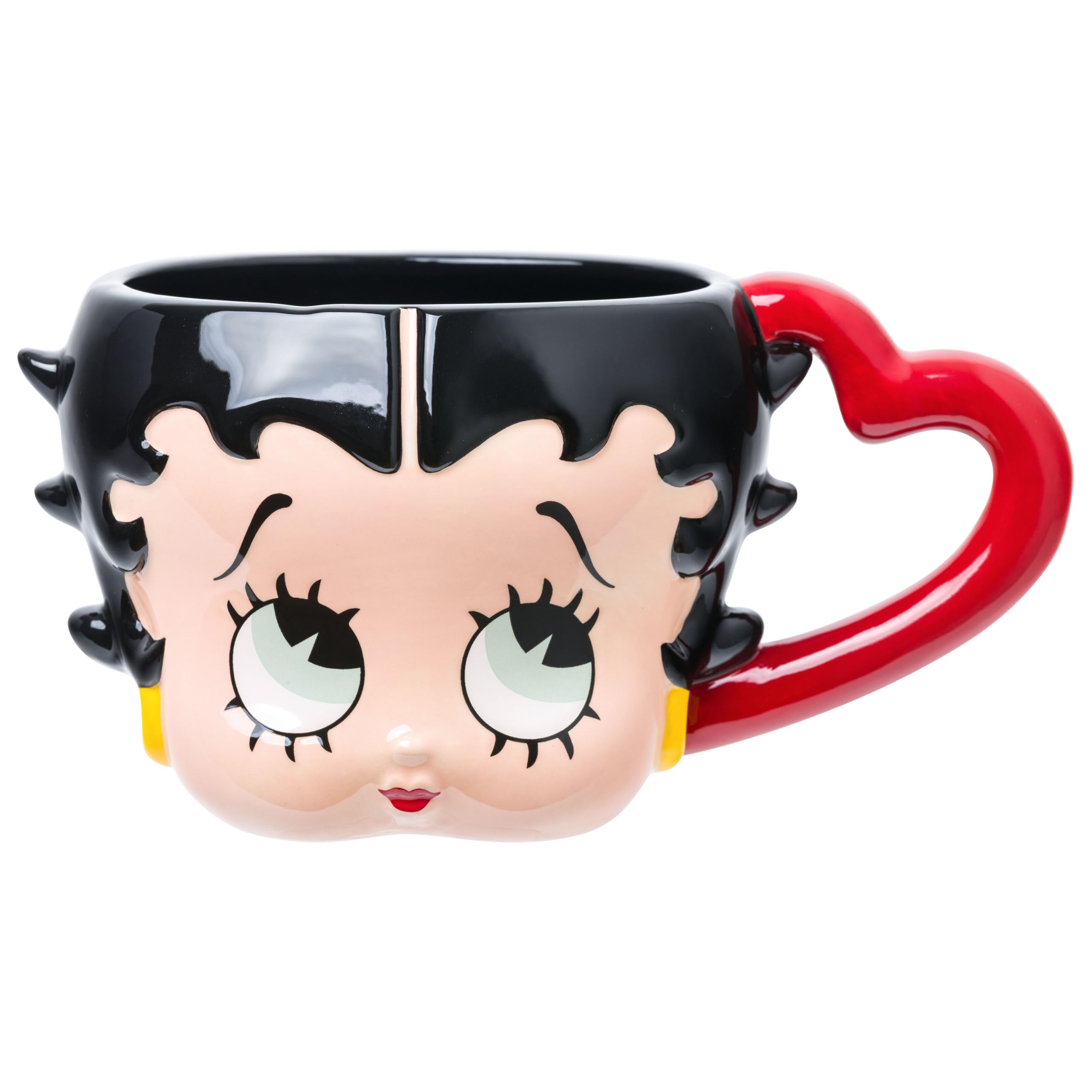Silver Buffalo Betty Boop Heart Shaped Handle Ceramic 3D Sculpted Mug, 20oz
