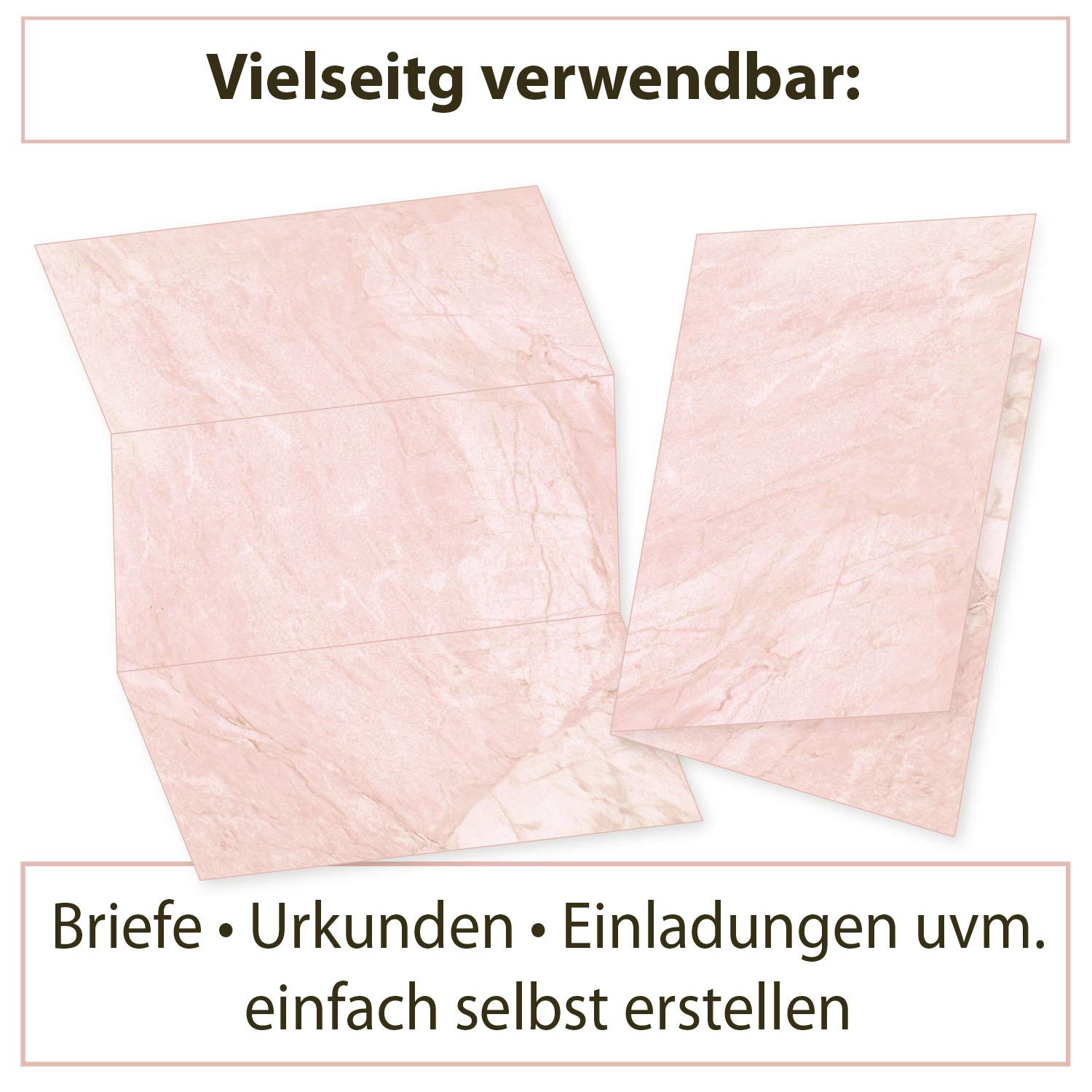 Briefpapier Pergament Rot (500 Blatt) BEIDSEITIGES Strukturpapier, Briefbogen DIN A4 fein marmoriert für Briefe, Urkunden, Speisekarten